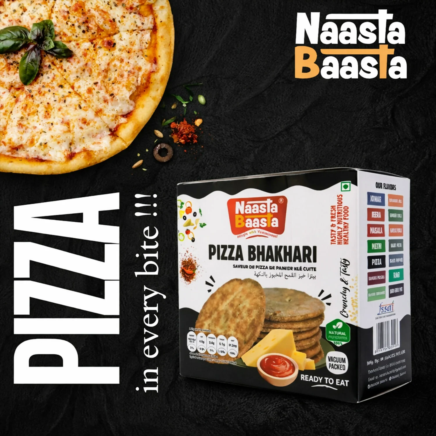 Naasta Baasta Pizza Bhakhari - Pizza Flavor & Crispy Ready to Eat Snack Delight (200 Gm) - Image 4