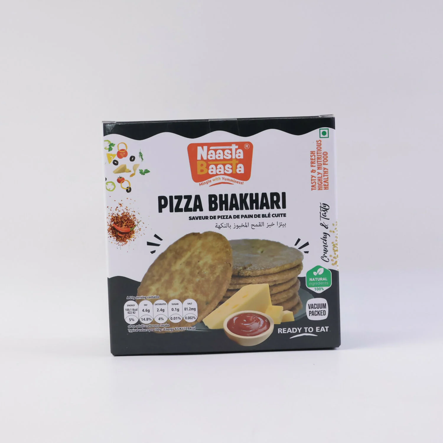 Naasta Baasta Pizza Bhakhari - Pizza Flavor & Crispy Ready to Eat Snack Delight (200 Gm) - Image 6