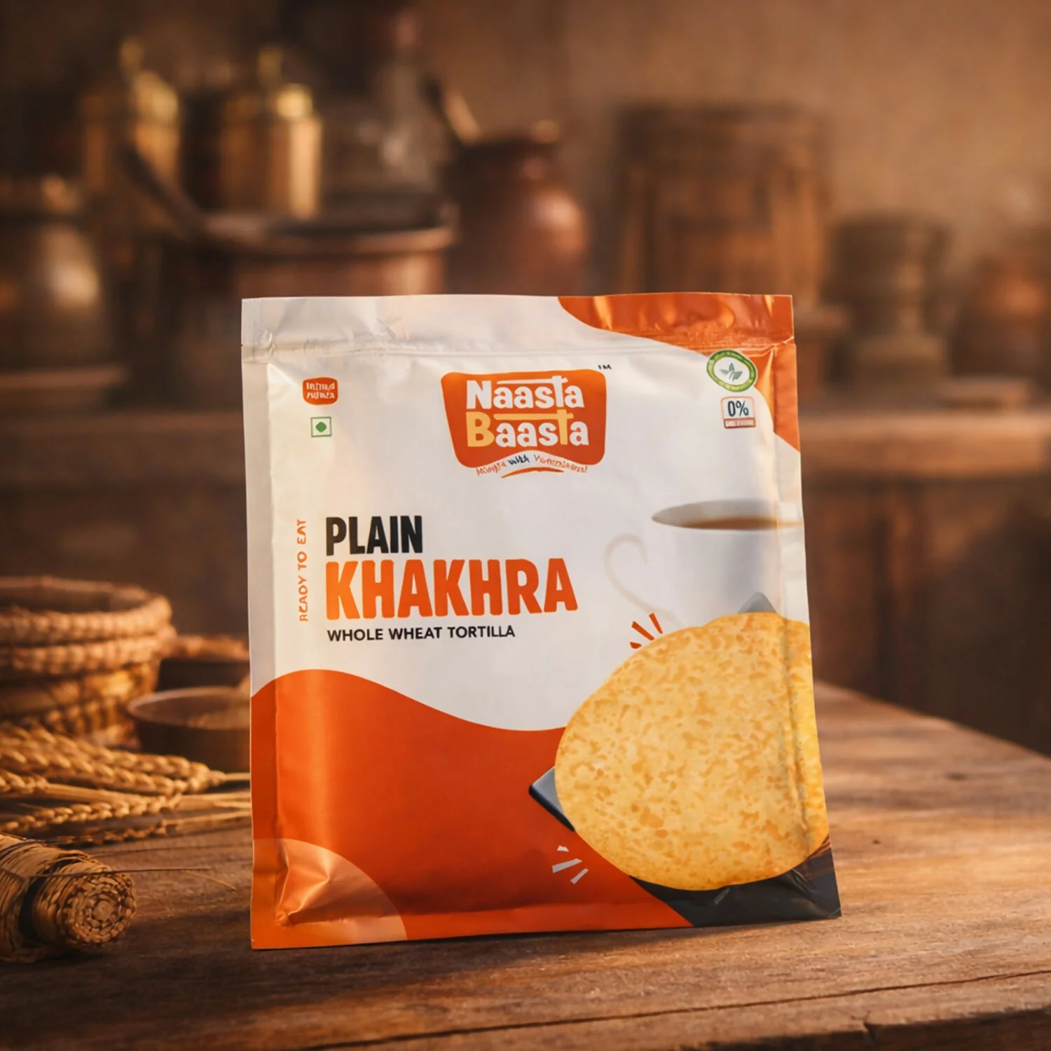 Naasta Baasta Plain Khakhra - Fiber Rich Crispy Daily Snack (200 Gm) - Image 3
