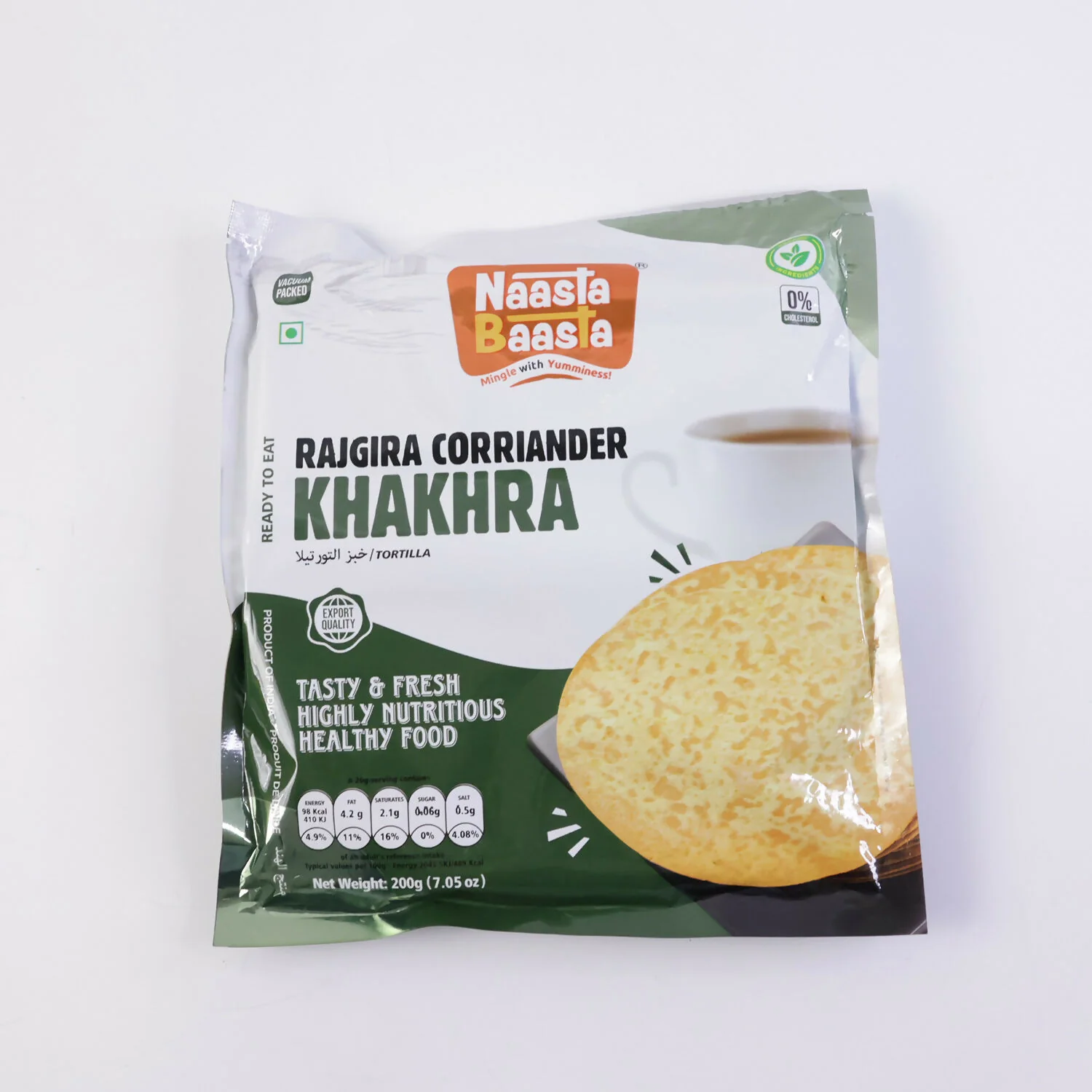 Naasta Baasta Rajgira Coriander Khakhra Gluten Free Ready to Eat Healthy Snack (200gm) - Image 5