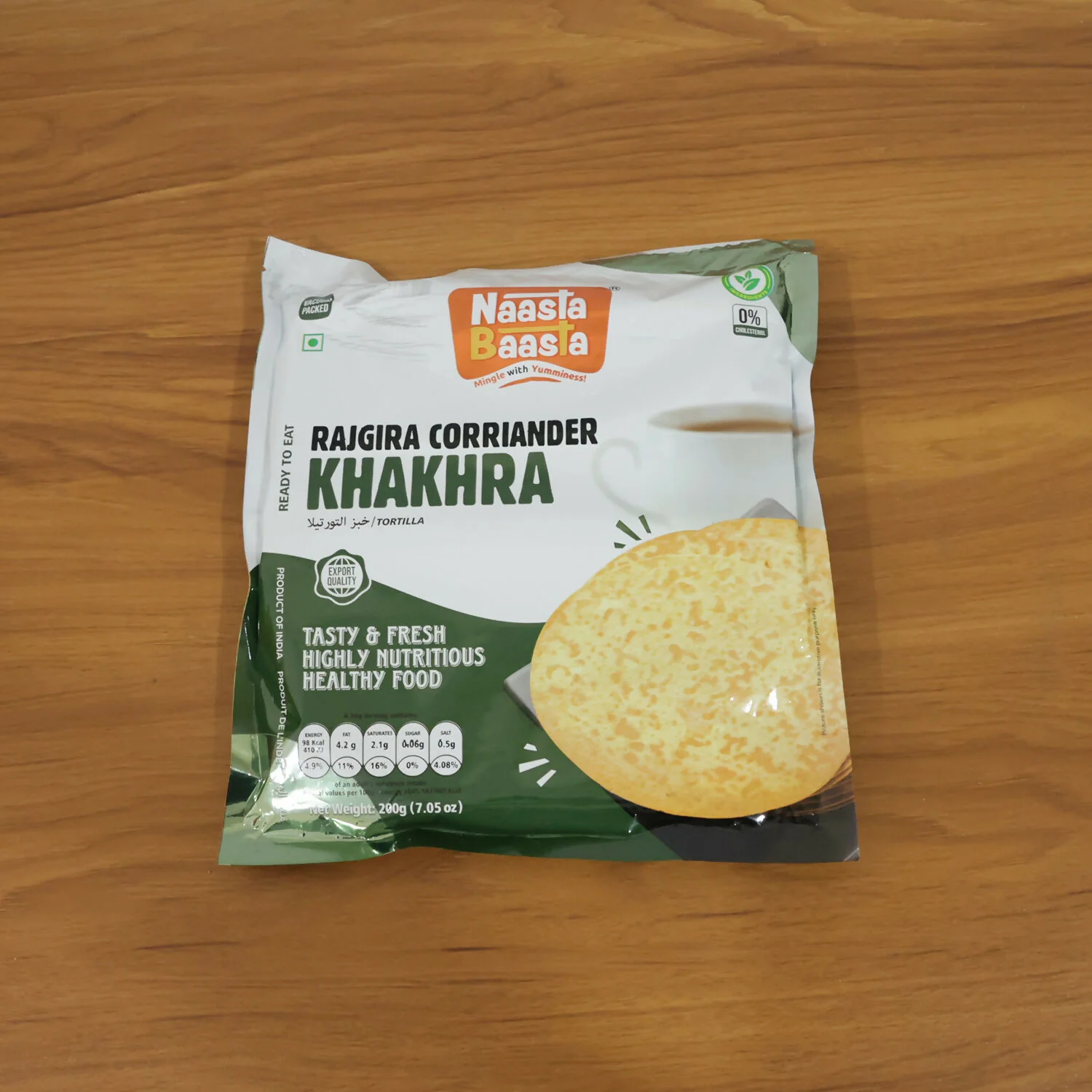 Naasta Baasta Rajgira Coriander Khakhra Gluten Free Ready to Eat Healthy Snack (200gm) - Image 6