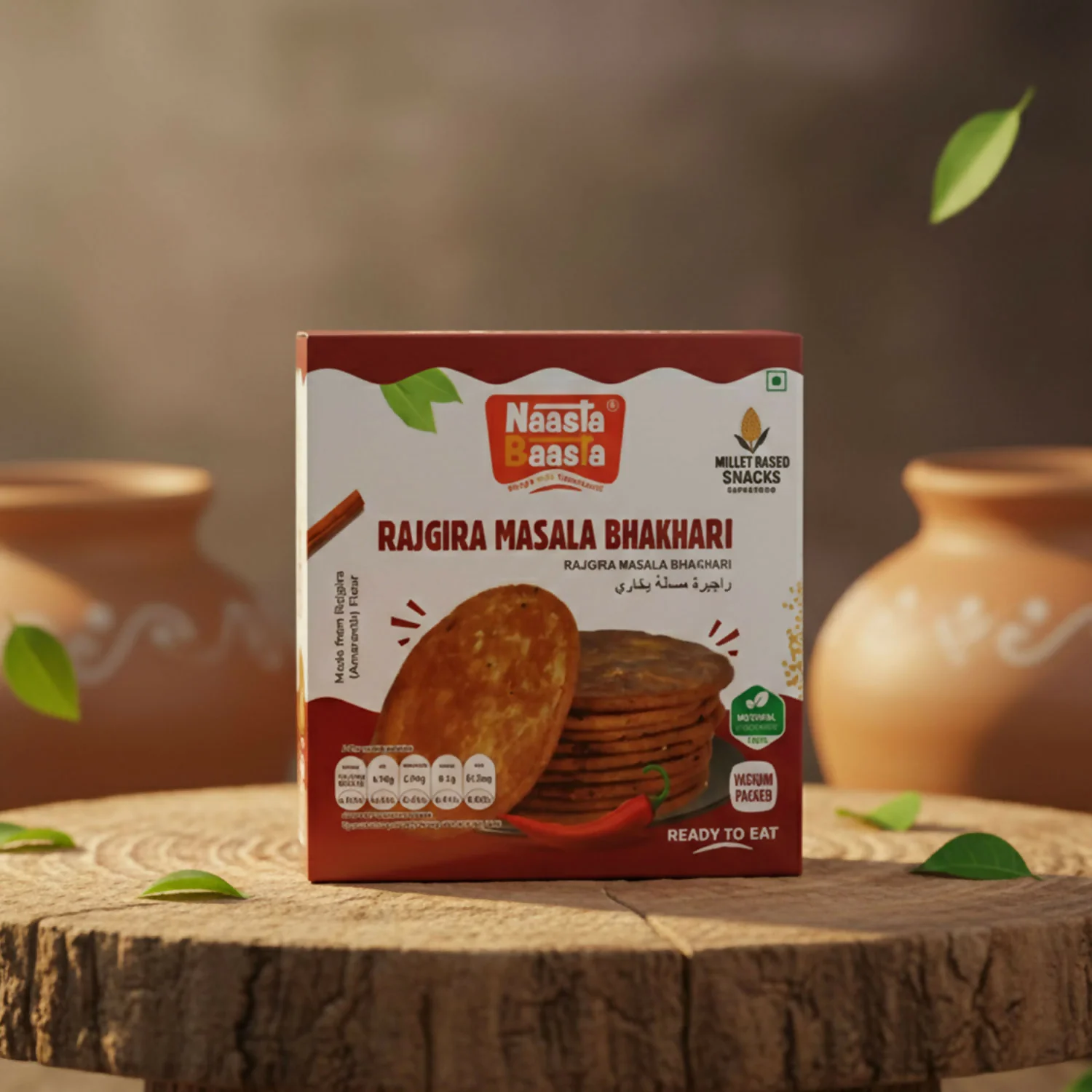 Naasta Baasta Rajgira Masala Bhakhari – Premium Millet Based Ready to Eat Crispy Indian Snack (200 Gm) - Image 4
