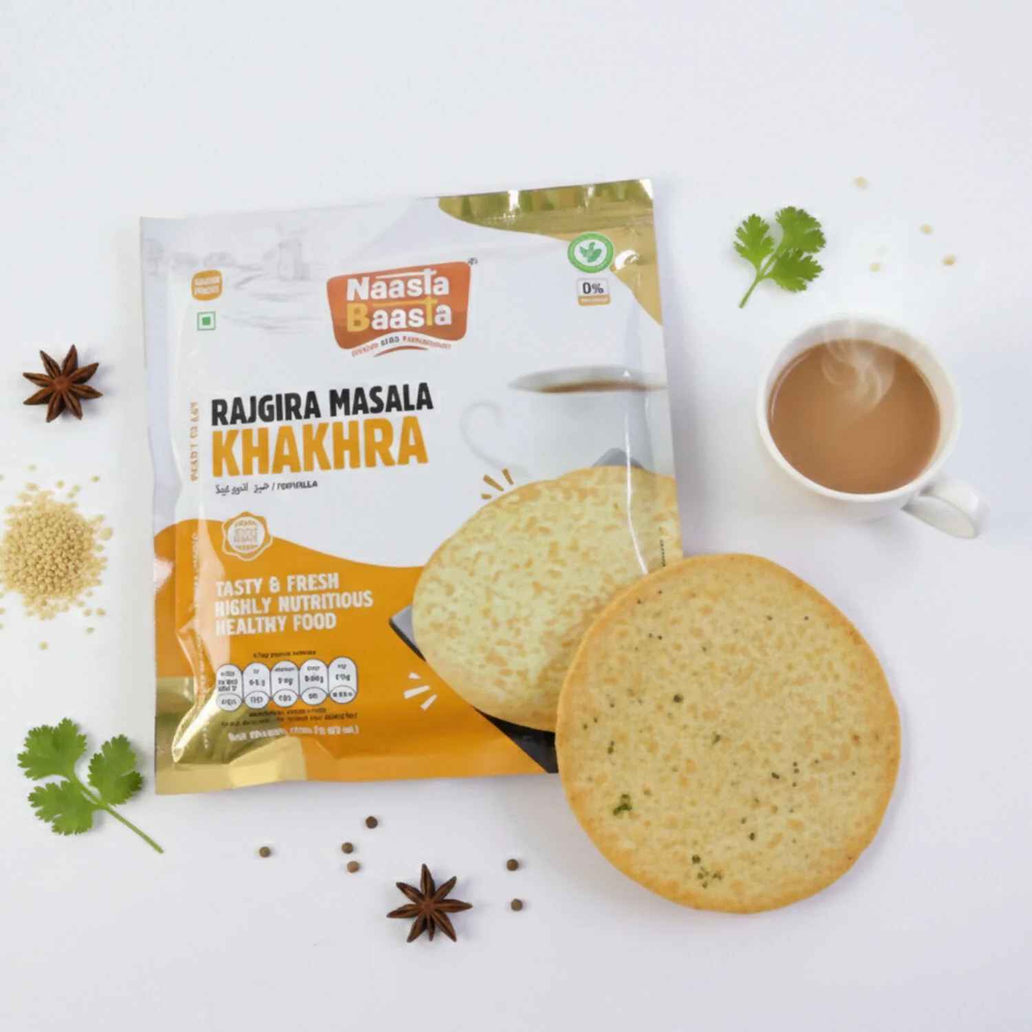 Naasta Baasta Rajgira Masala Khakhra - Crispy Farali Ready to Eat Snack (200 Gm) - Image 3