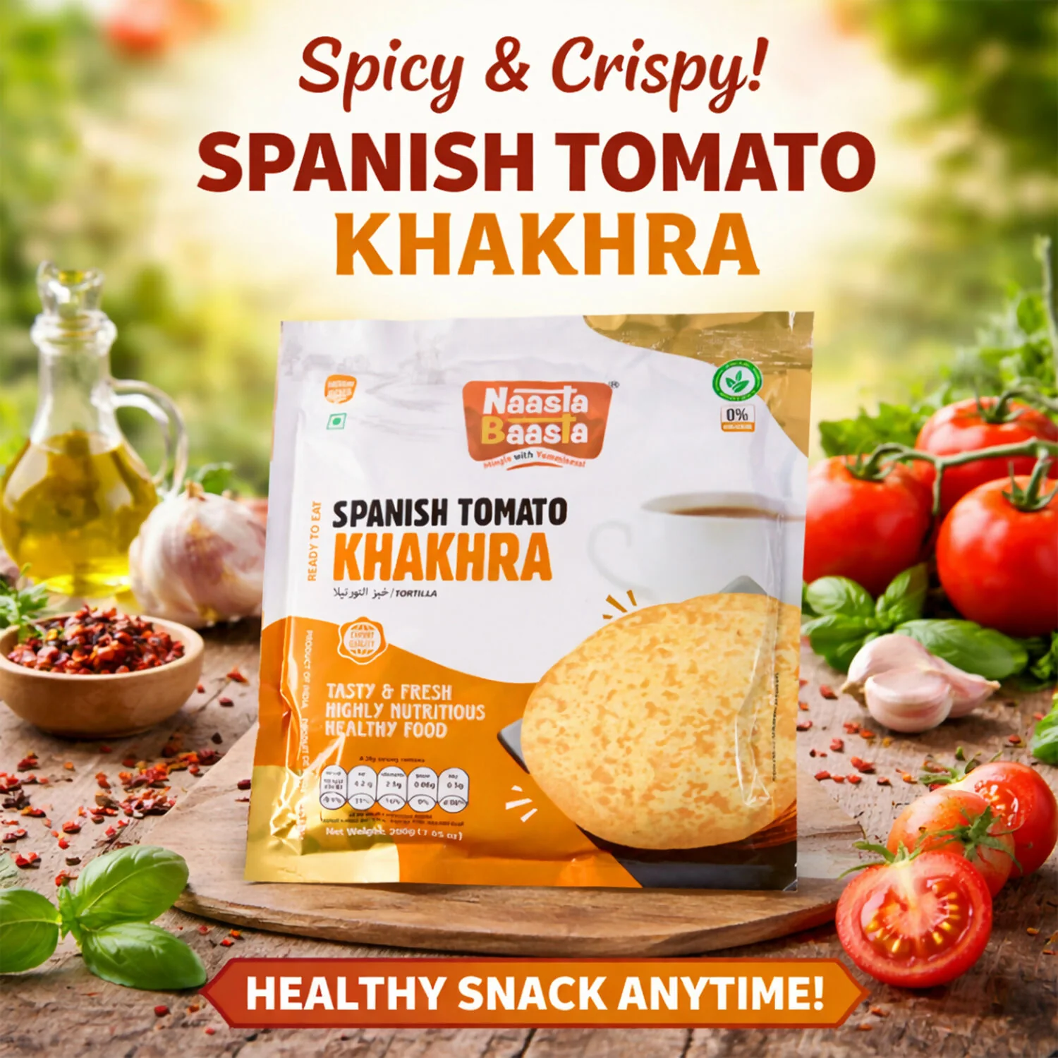 Naasta Baasta Spanish Tomato Khakhra – Tasty & Fresh Highly Nutritious Healthy Food (200Gm) - Image 4