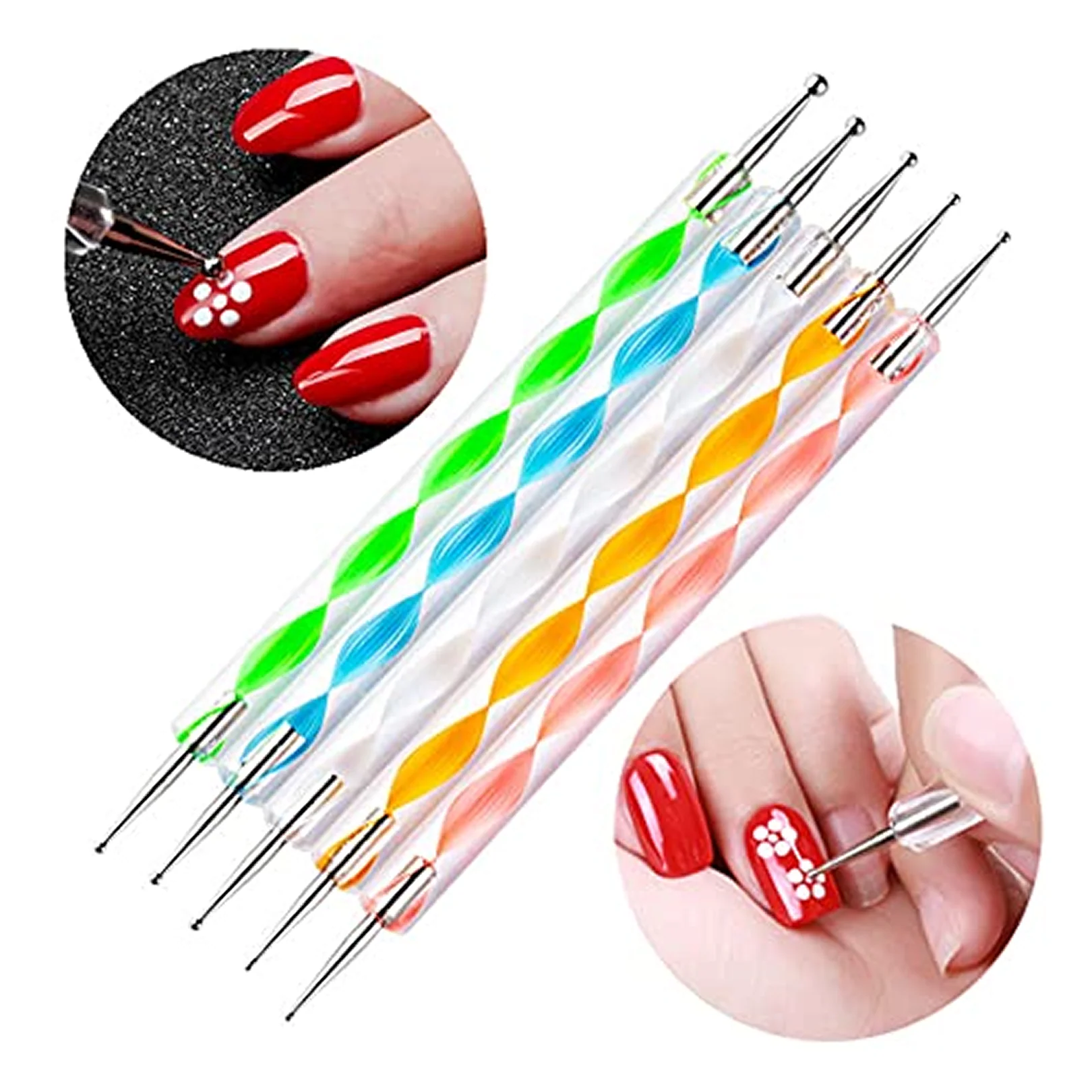 Nail Art Point Pen and Set Used by Women's for Their Fashion Purposes (Pack of 5Pcs) - Image 5