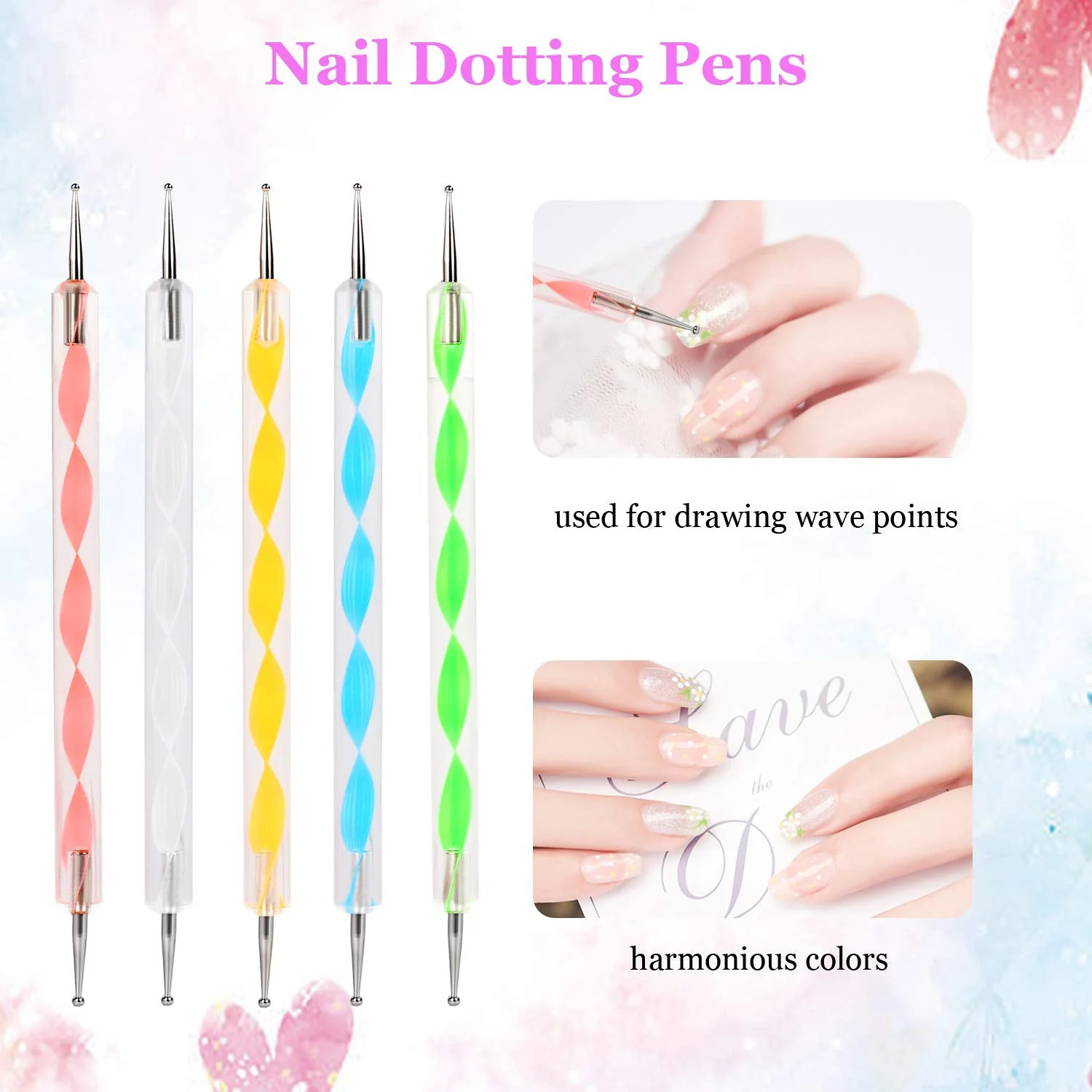 Nail Art Point Pen and Set Used by Women's for Their Fashion Purposes (Pack of 5Pcs) - Image 7
