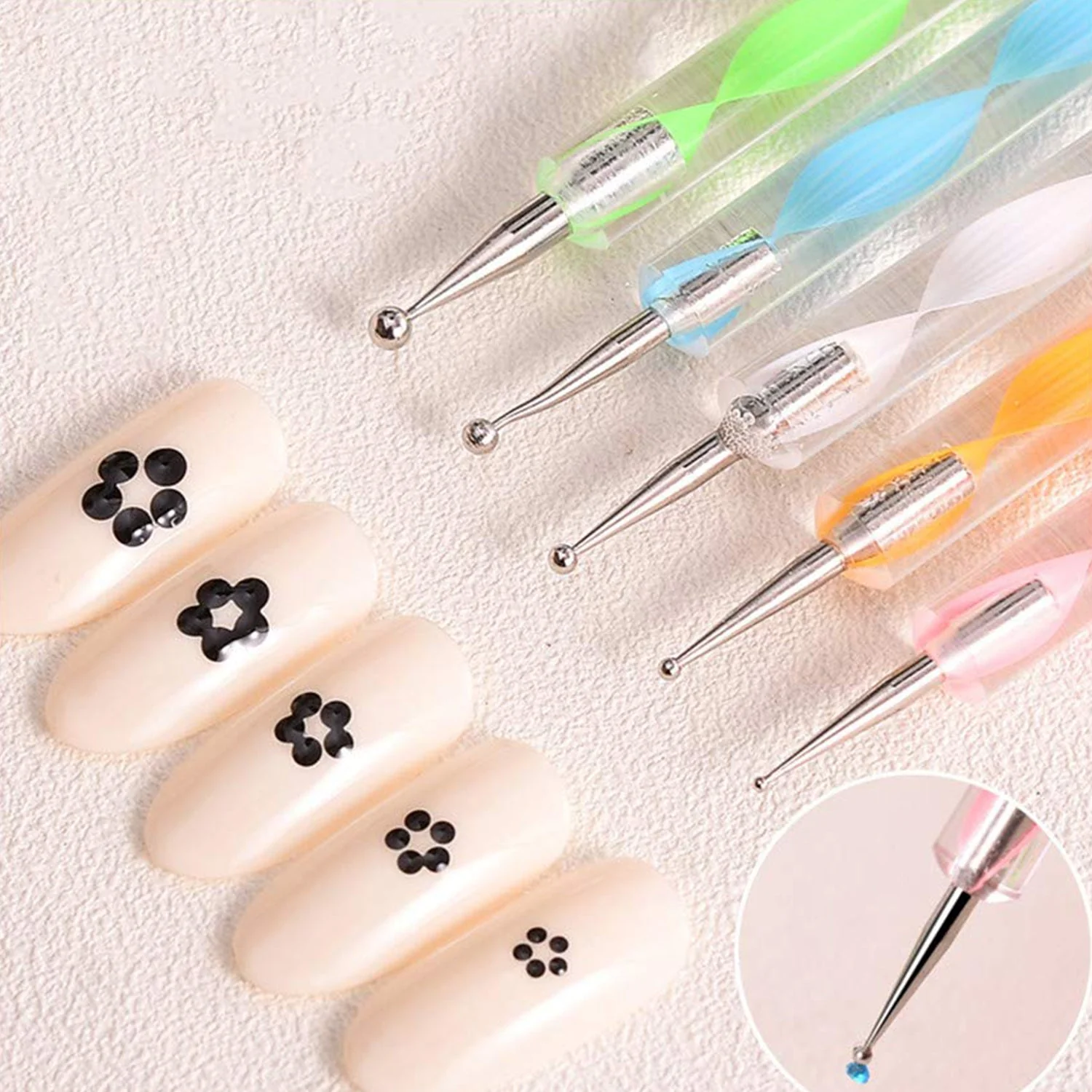 Nail Art Point Pen and Set Used by Women's for Their Fashion Purposes (Pack of 5Pcs) - Image 9