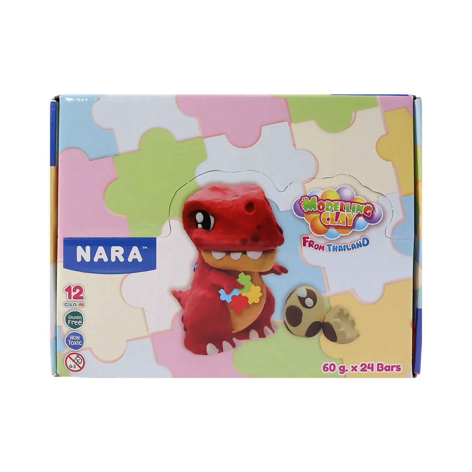 Nara 12 Color Modelling Clay Kit, Soft Creative Play Dough Set for Kids (60 Gm/24 Bars) - Image 5