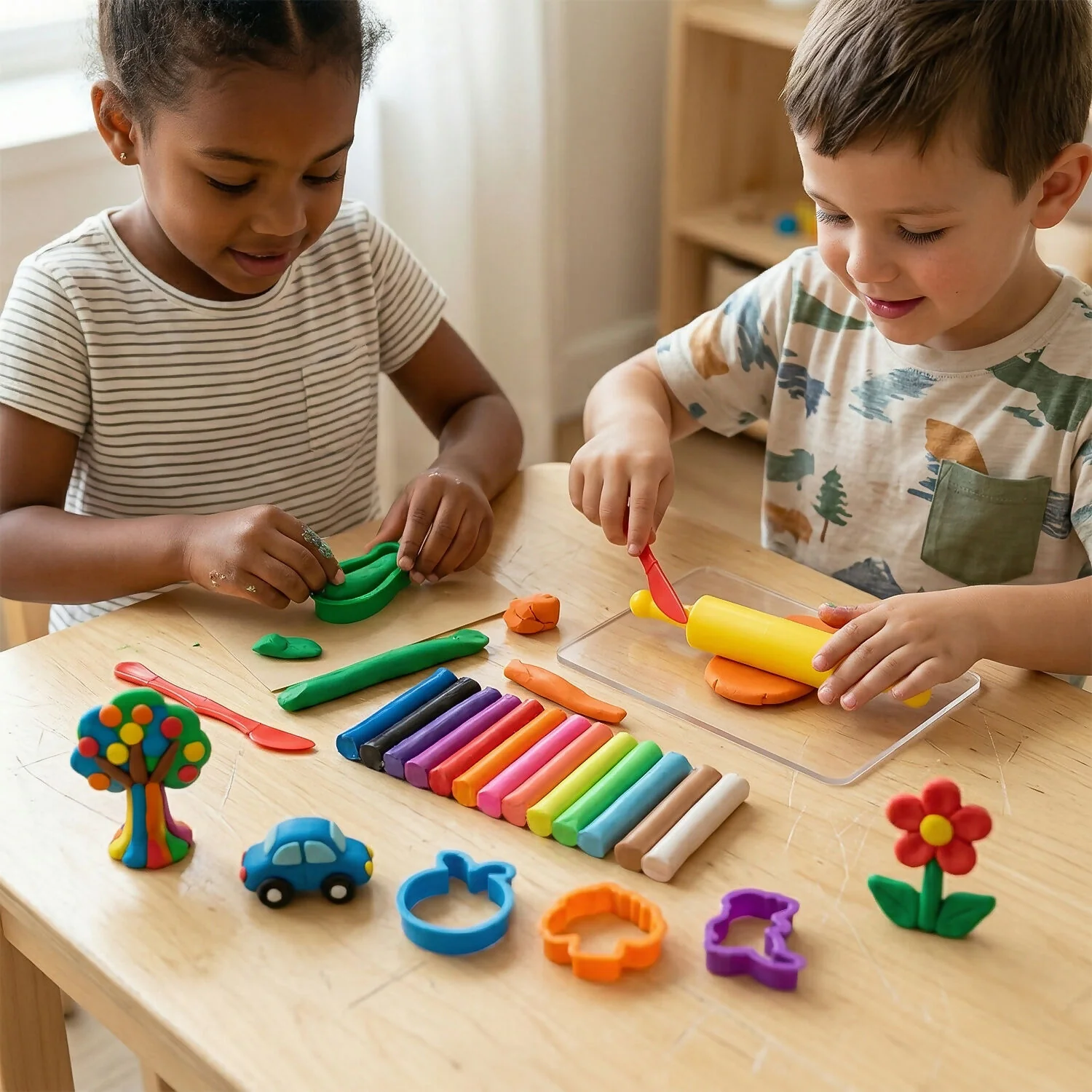 NARA 12 Color Modelling Clay Set with Tools – Kids DIY Creative Sculpting & Shape Cutter Kit (150 Gm) - Image 2