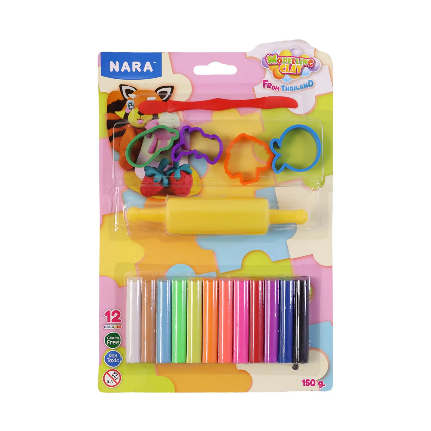 NARA 12 Color Modelling Clay Set with Tools – Kids DIY Creative Sculpting & Shape Cutter Kit (150 Gm) - Image 5