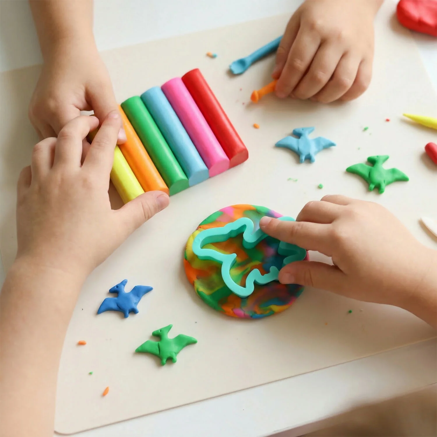 Nara 6 Color Modelling Clay Set with Dinosaur Cutter Creative Play Dough Kit for Kids (25 Gm) - Image 4