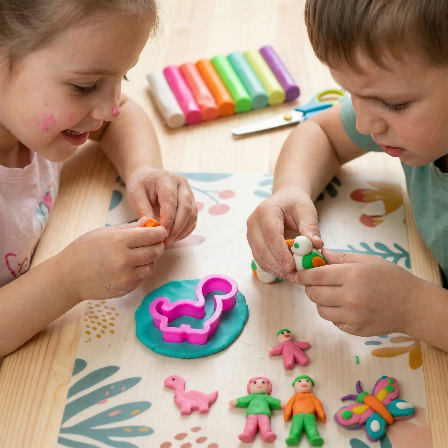 Nara 8 Color Modelling Clay Set with Cutter Creative Play Dough Kit for Kids (40 Gm) - Image 4