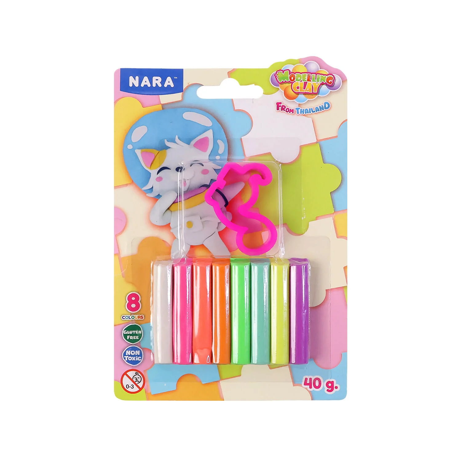 Nara 8 Color Modelling Clay Set with Cutter Creative Play Dough Kit for Kids (40 Gm) - Image 5