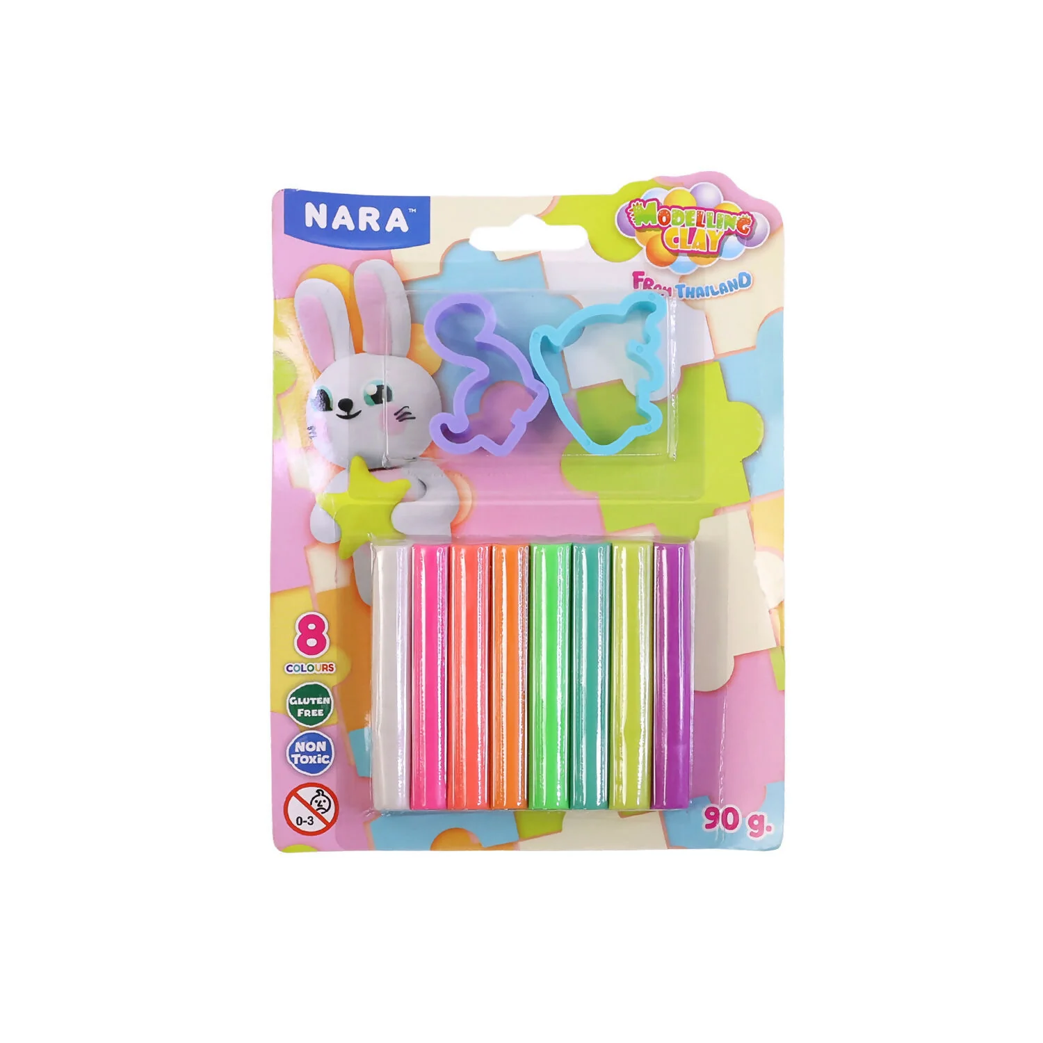 NARA 8 Color Modelling Clay Set with Shape Cutters – Kids Creative DIY Play Dough Kit (90 Gm) - Image 5