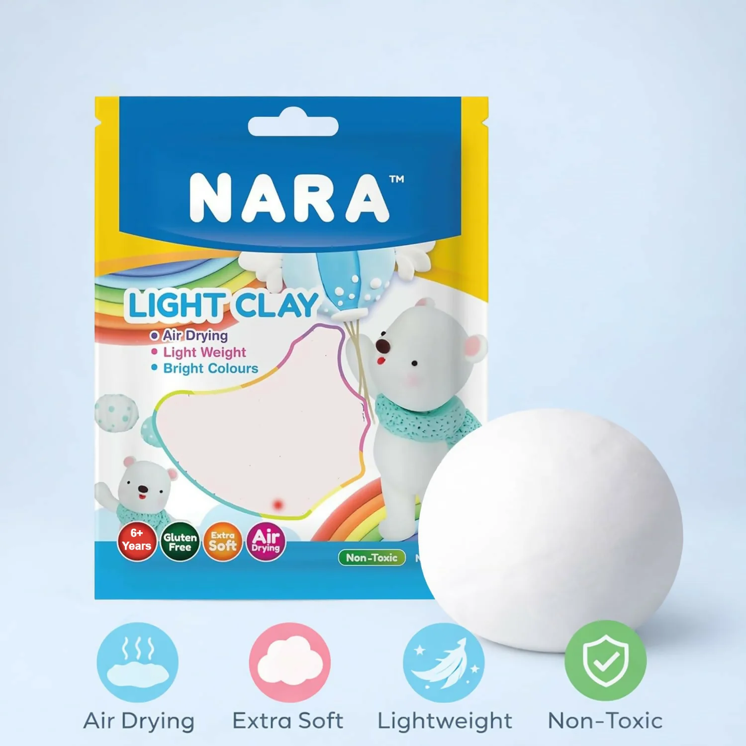 NARA Air Dry Light Clay for Kids Creative Sculpting and DIY Craft Activity - Image 6