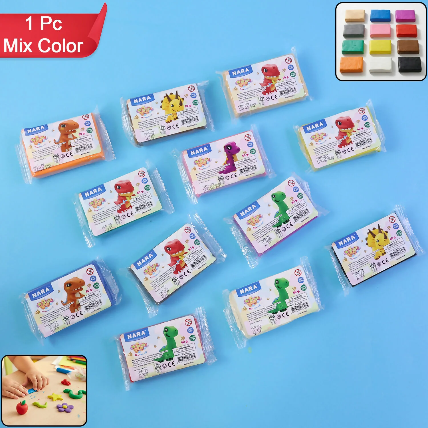 Nara Creative Modelling Clay for Kids DIY Art & Craft Soft Play Dough - Image 8