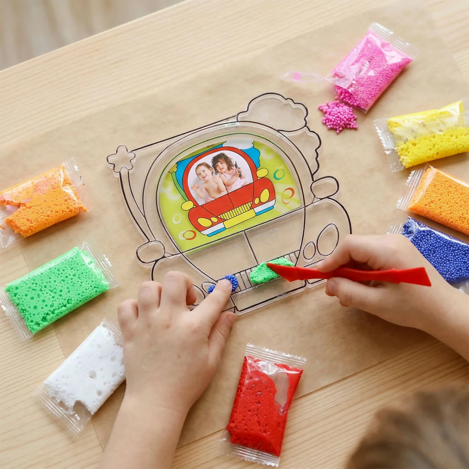 NARA Fancy Frame Foam Clay Art Kit Mix Design – DIY Photo Frame Craft Set for Kids Creative Activity (1 Pc) - Image 3