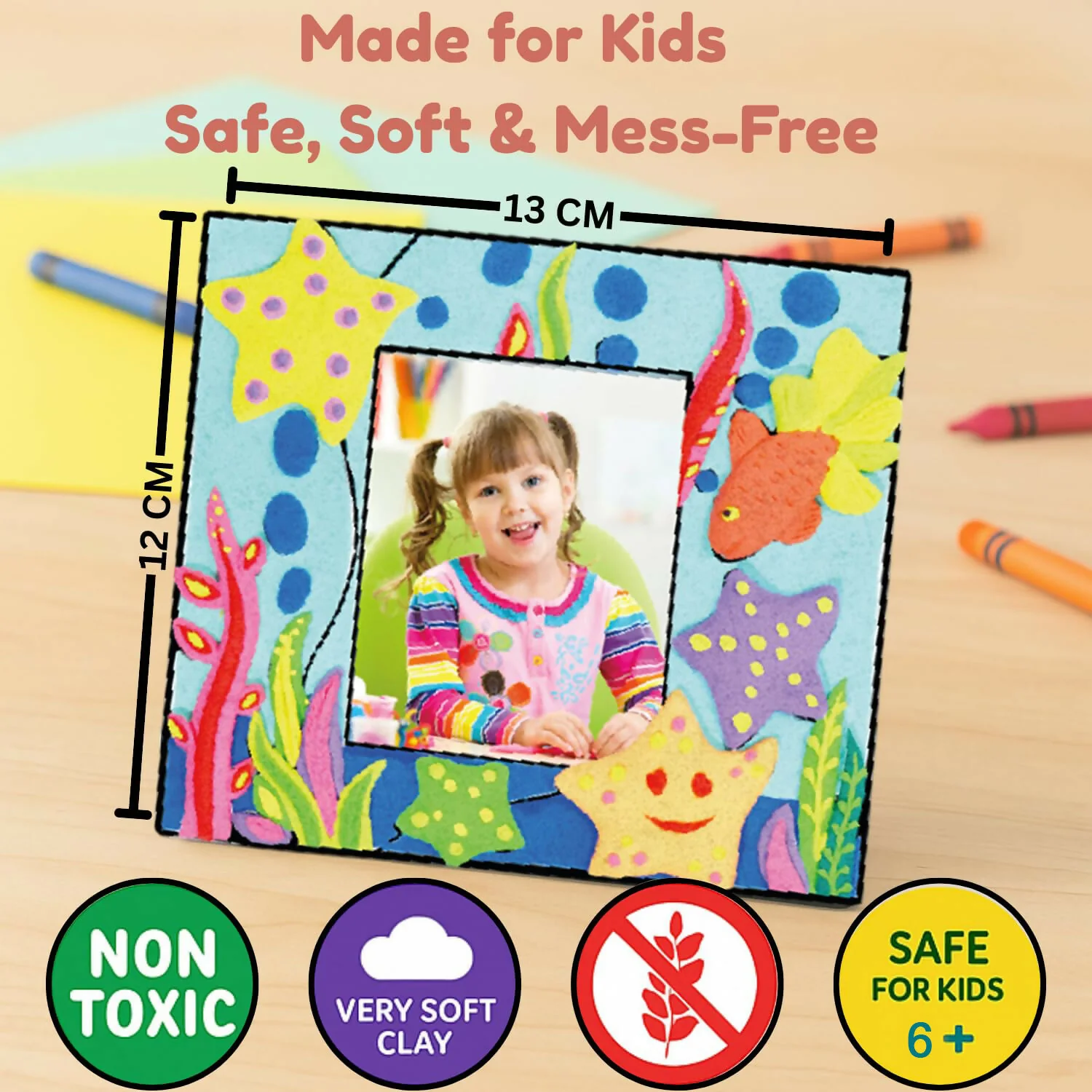 NARA Fancy Frame Foam Clay Art Kit Mix Design – DIY Photo Frame Craft Set for Kids Creative Activity (1 Pc) - Image 8