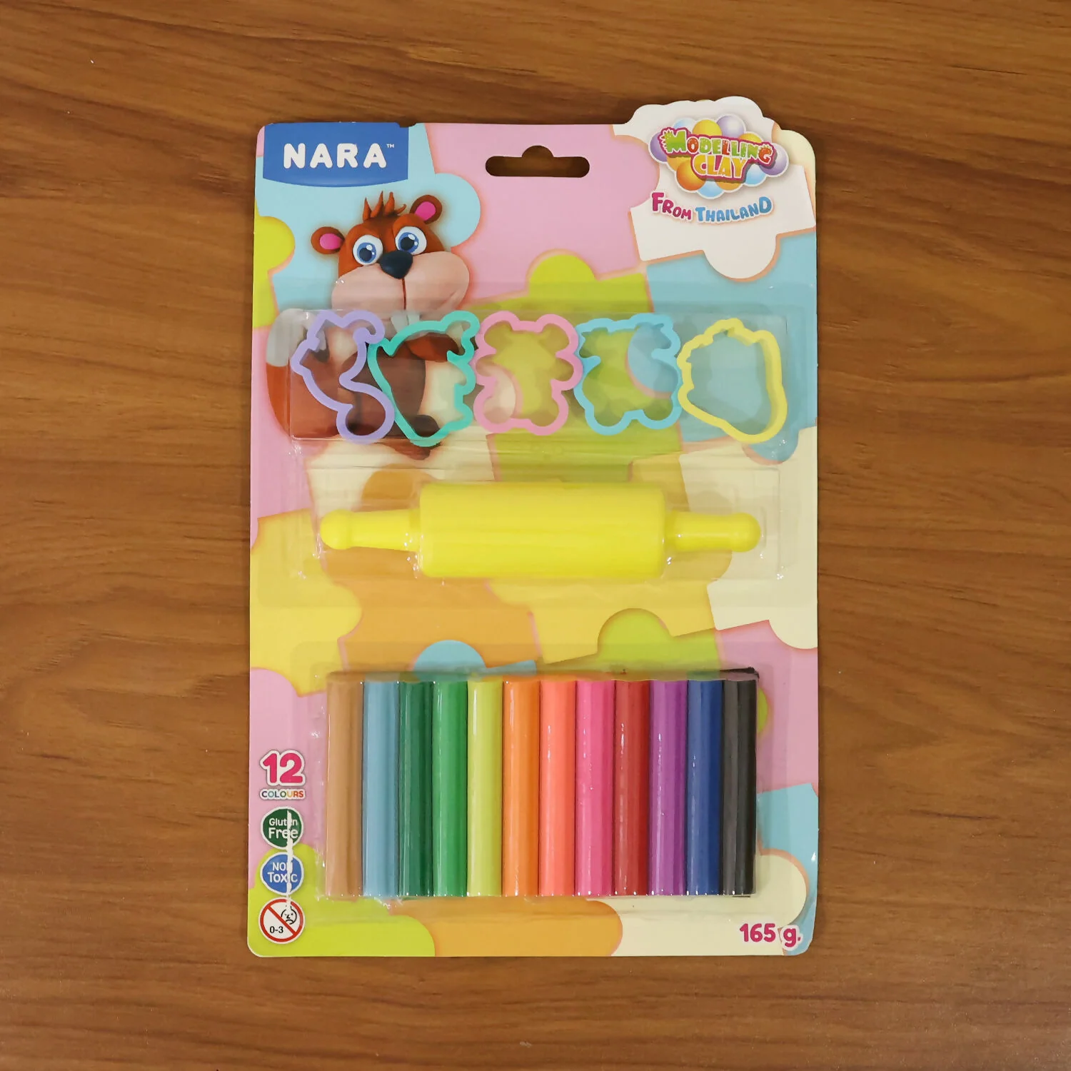 NARA Kids Creative Modelling Clay Set 12 Colors with Moulds & Roller Educational DIY Art & Craft Play Dough Kit (165Gm) - Image 6