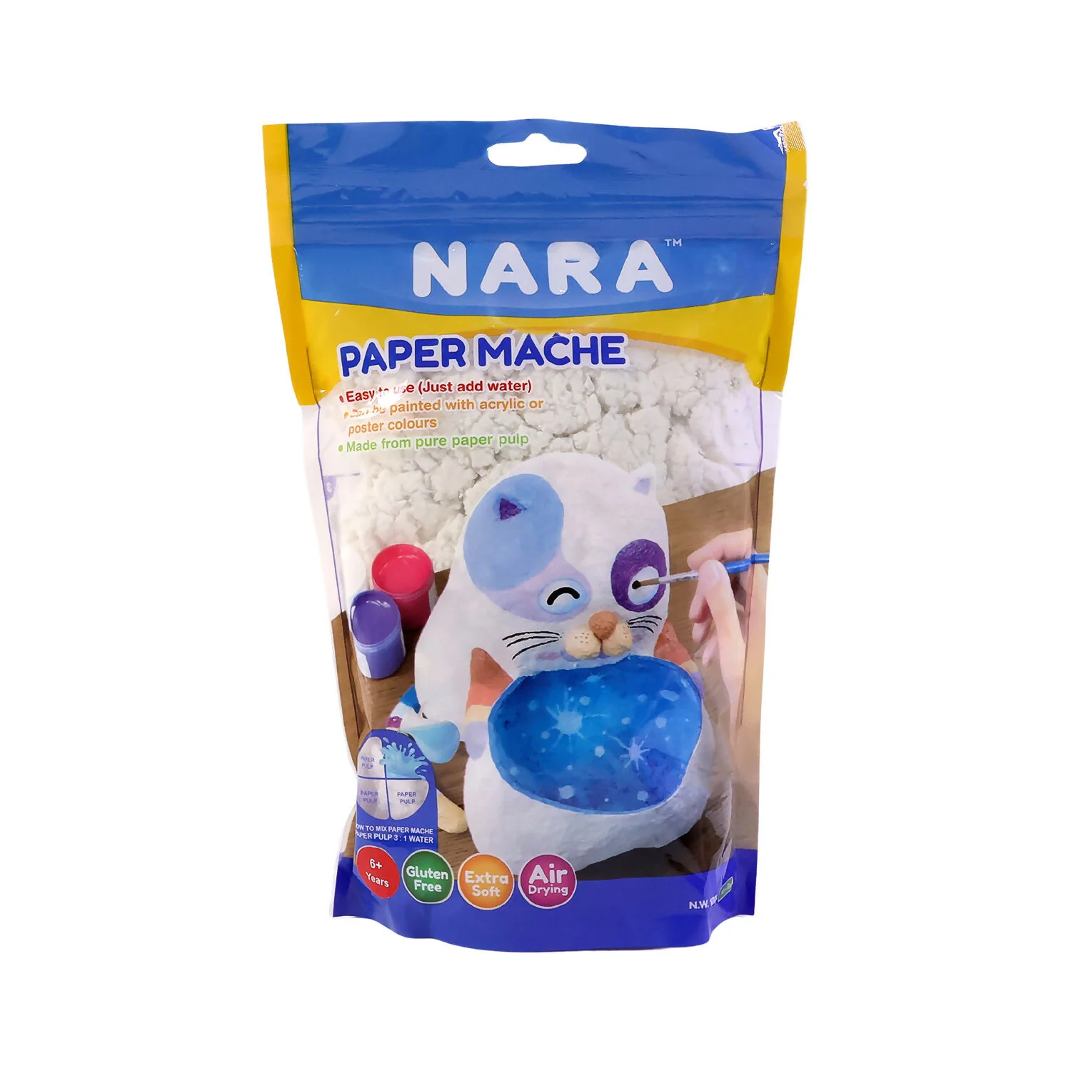 NARA Paper Mache Craft Dough Kit – DIY Sculpting, Painting & Air Dry Art Set for Kids - Image 6