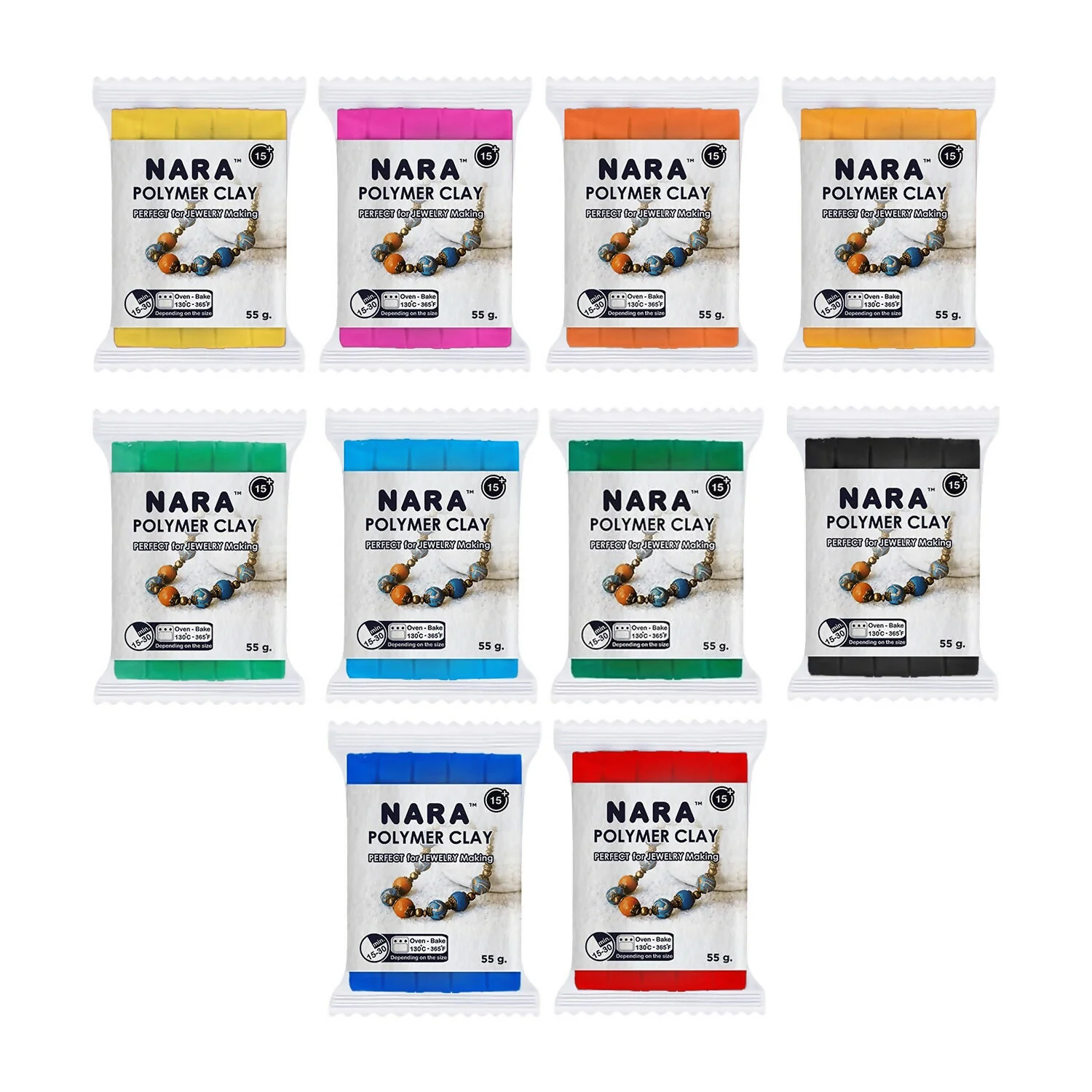 NARA Polymer Clay Color DIY Modeling Clay Kit for Jewelry Making, Crafts & School Projects - Image 6