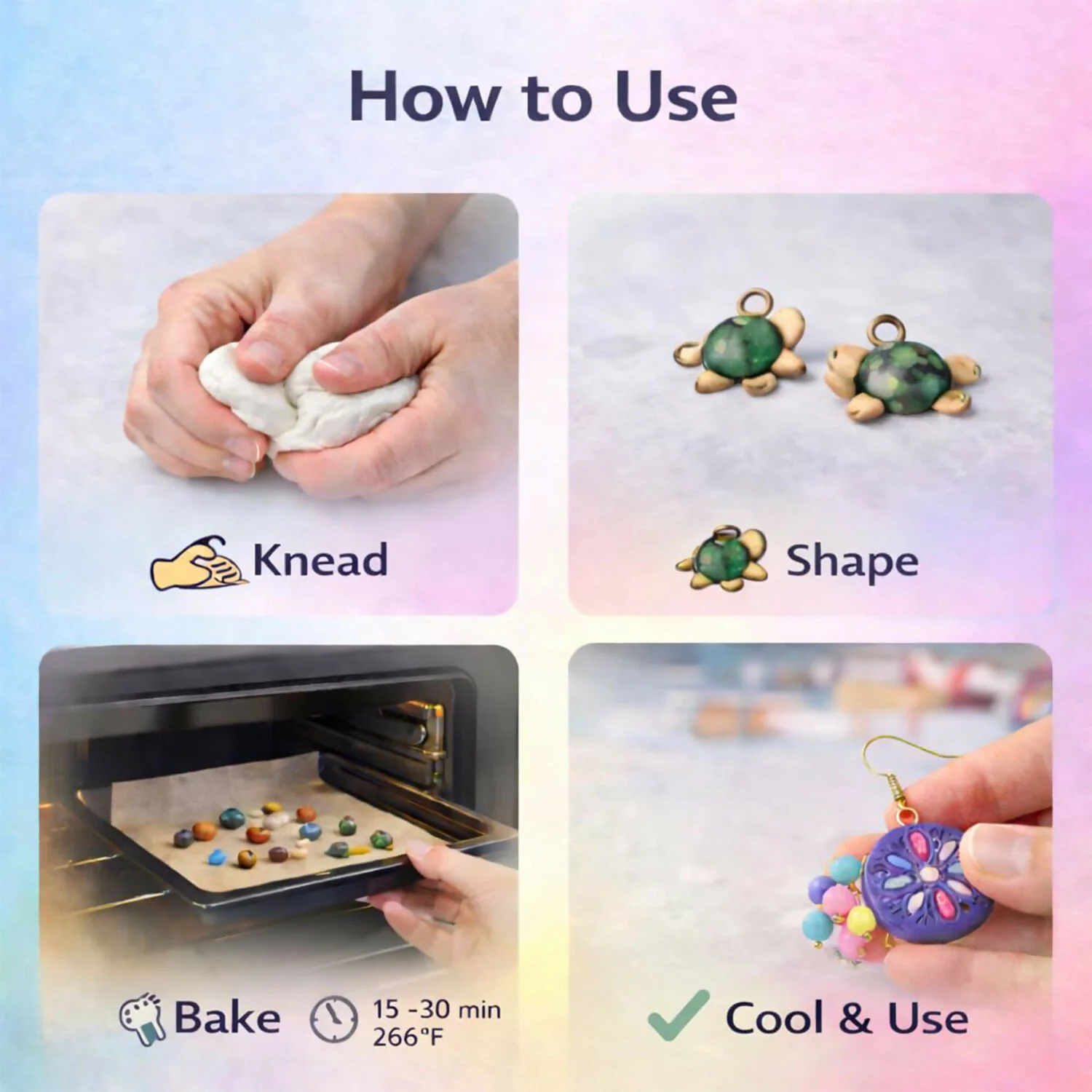 NARA Polymer Clay Color DIY Modeling Clay Kit for Jewelry Making, Crafts & School Projects - Image 8