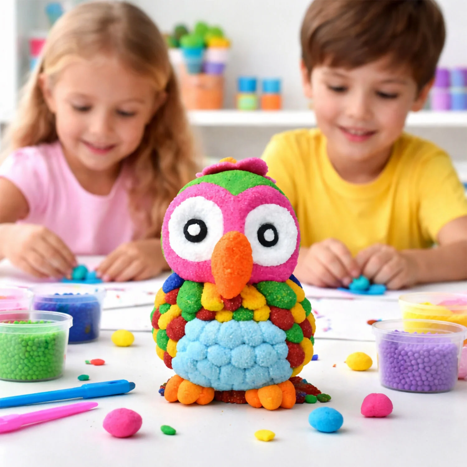 NARA Soft Foam Modelling Clay, Air Dry Non-Toxic DIY Creative Craft Clay for Kids Art (50Gm) - Image 4