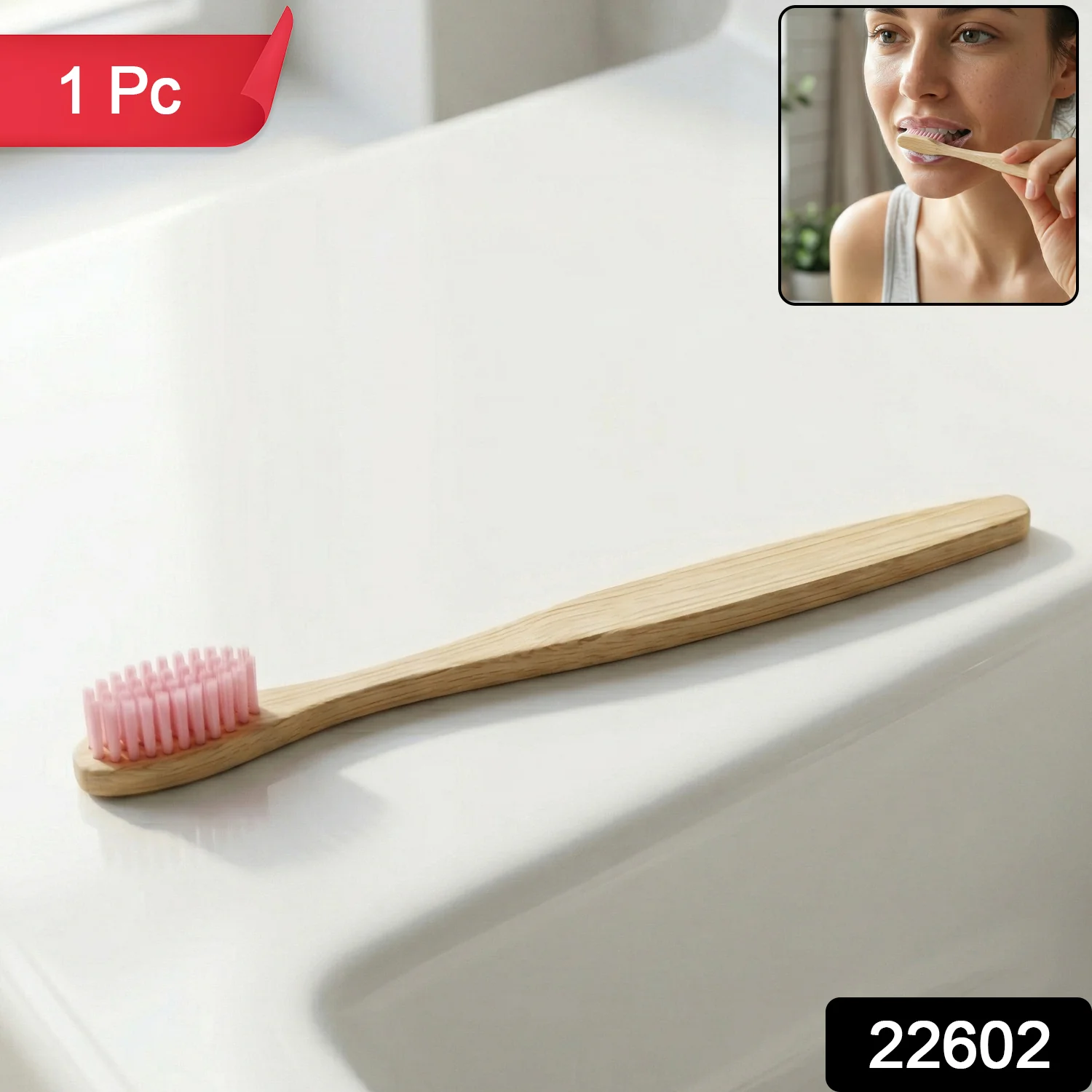Natural Bamboo Toothbrush Soft Bristle (1 Pc) - Image 2