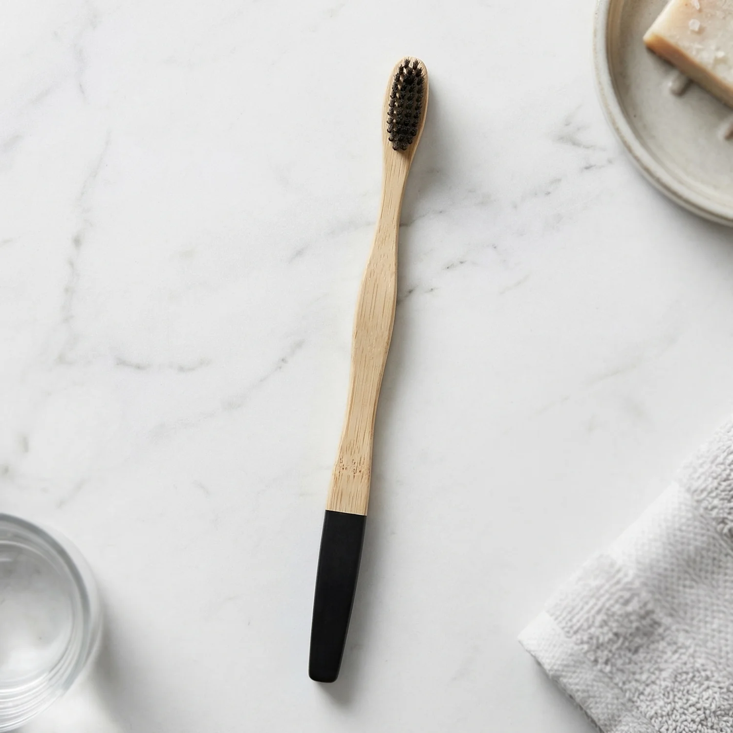 Natural Bamboo Toothbrush with Soft Charcoal Bristles (1 Pc) - Image 7