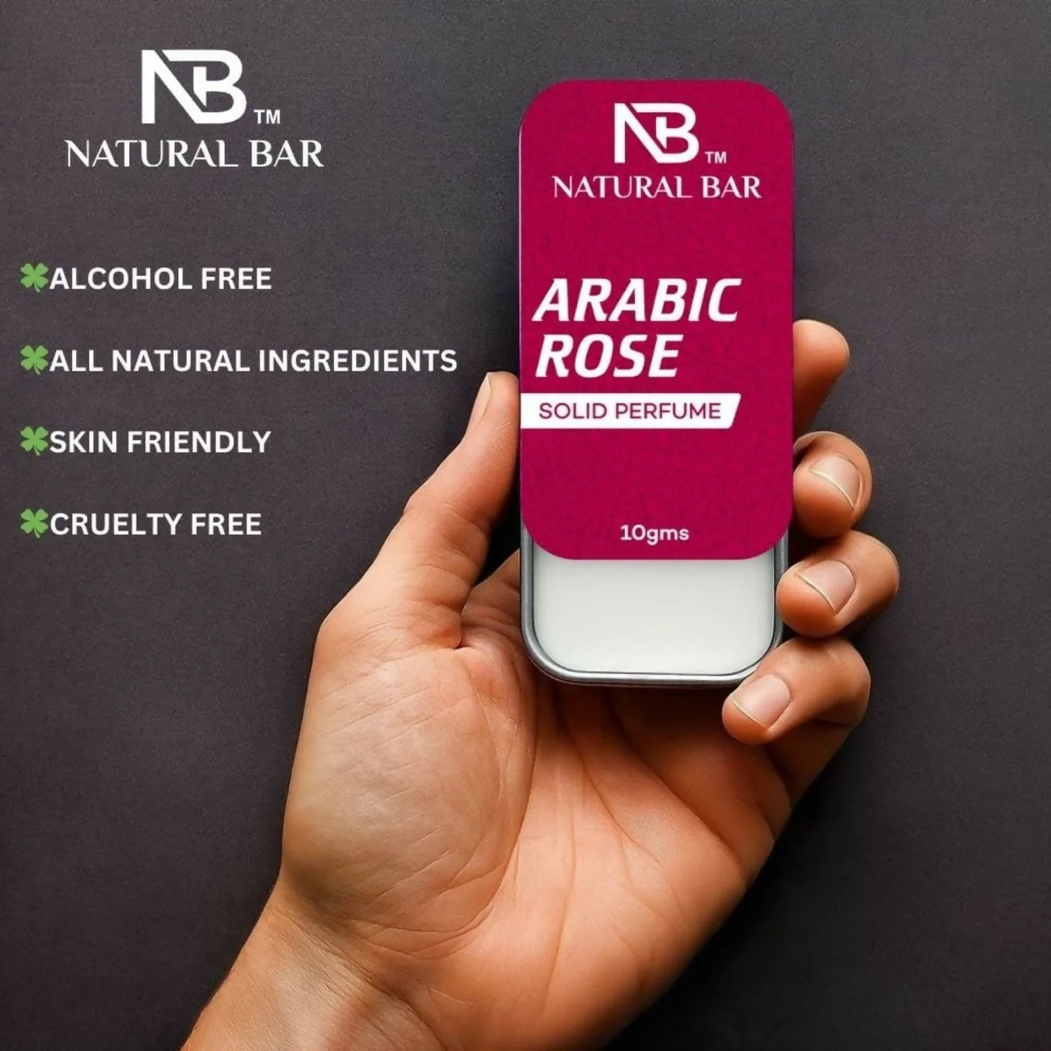 Arabic Rose Solid Perfume, Alcohol Free Long Lasting Fragrance for Male and Female (10gms) - Image 2