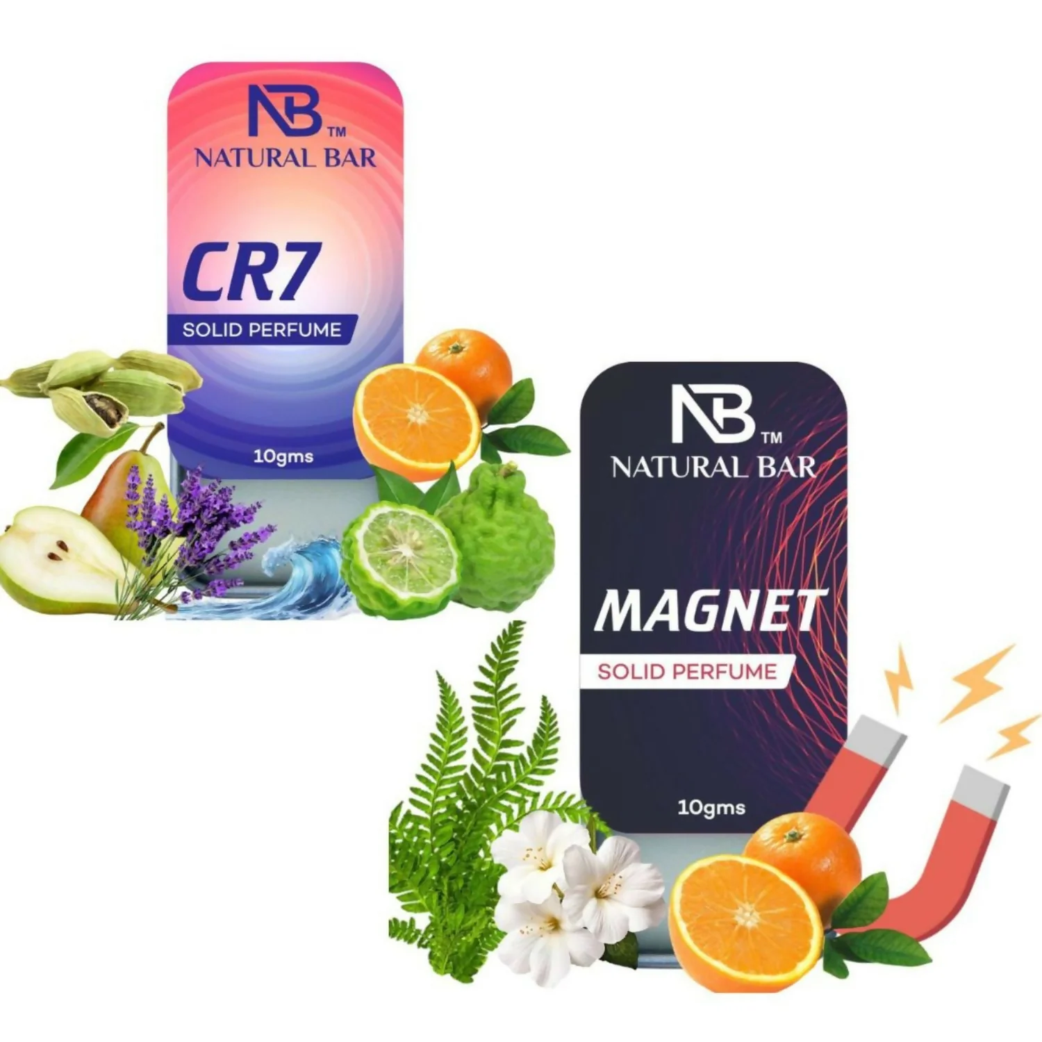 Cr7 And Magnet Solid Perfume Combo, Alcohol Free Cologne Strong & Lasting Fragrance, Gifting for Him & Her (10gms/2Pc) - Image 4