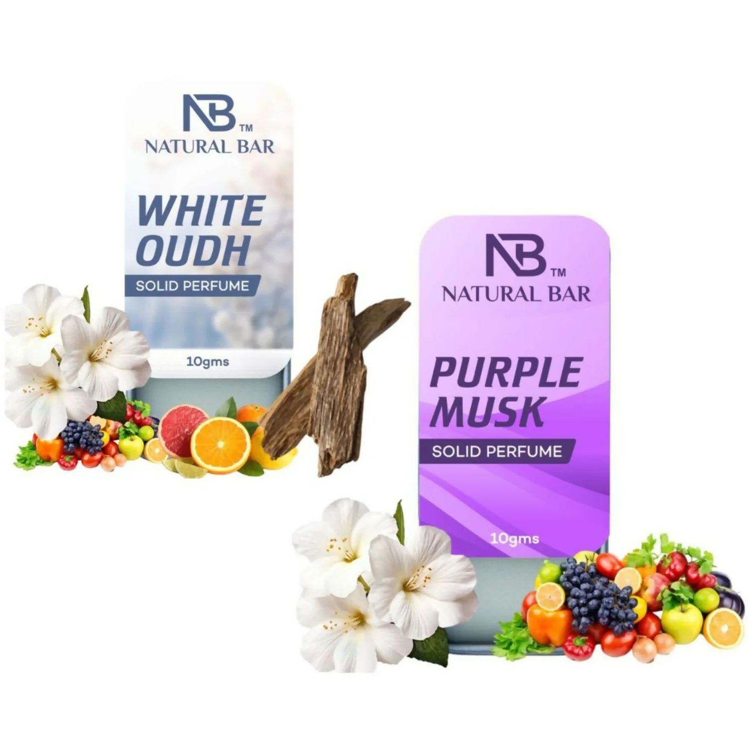 White Oud And Purple Musk Solid Perfume Combo, Alcohol Free Cologne Strong & Lasting Fragrance, Gifting for Him & Her(10gms/2Pc) - Image 4