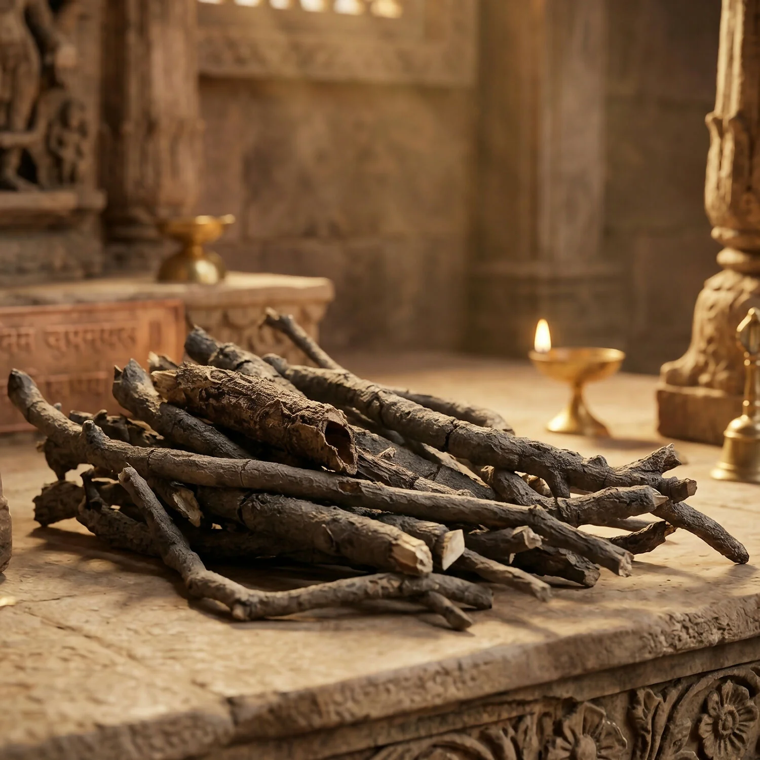 Natural Havan Wood Sticks for Puja Rituals Samidha Sacred Fire Wood (1 Kg) - Image 2