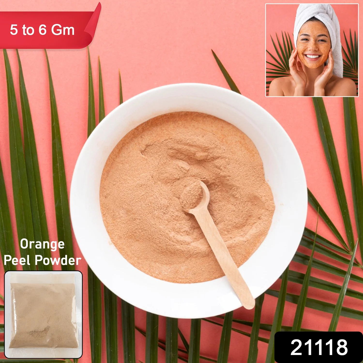 Natural Orange Peel Powder for Face & Skin Care (5 to 6 Gm / 1 Pkt) - Image 2