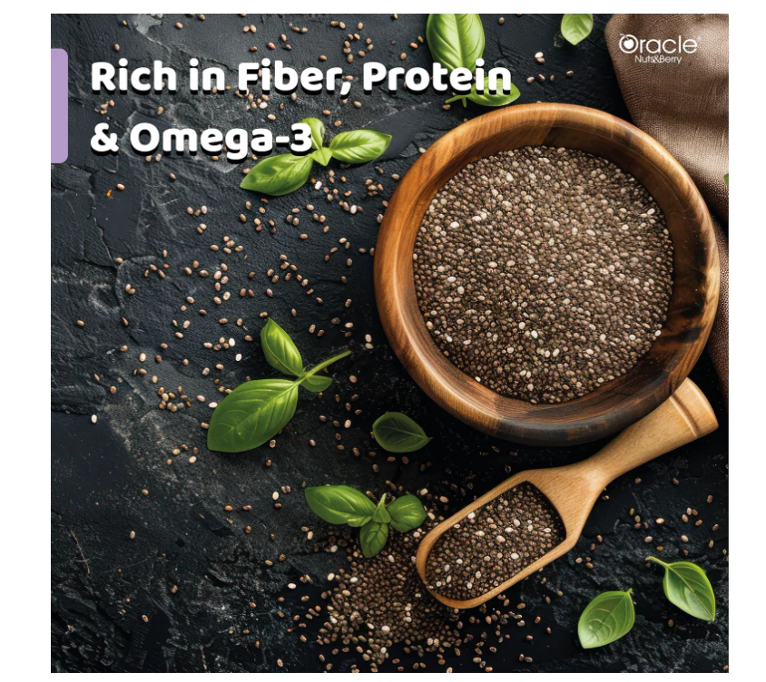 Oracle Natural Premium Chia Seeds 250gm Rich in Fiber, Protein & Omega-3, Superfood - Image 2