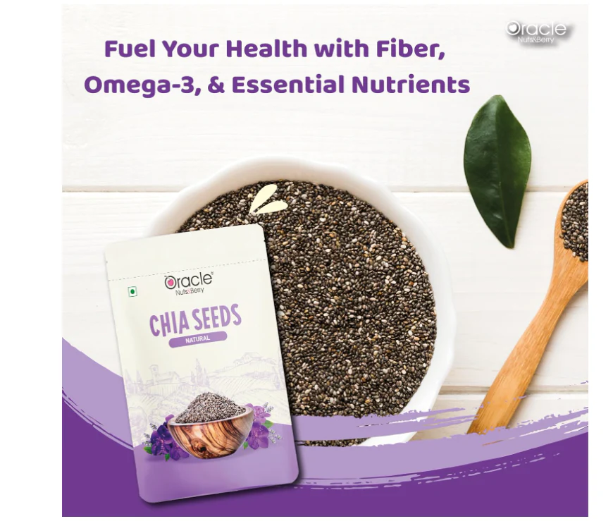 Oracle Natural Premium Chia Seeds 250gm Rich in Fiber, Protein & Omega-3, Superfood - Image 4
