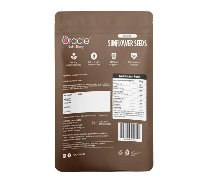 Oracle Natural Sunflower Edible Seeds 250gm Rich in Vitamin E(Edible Seeds) - Image 6
