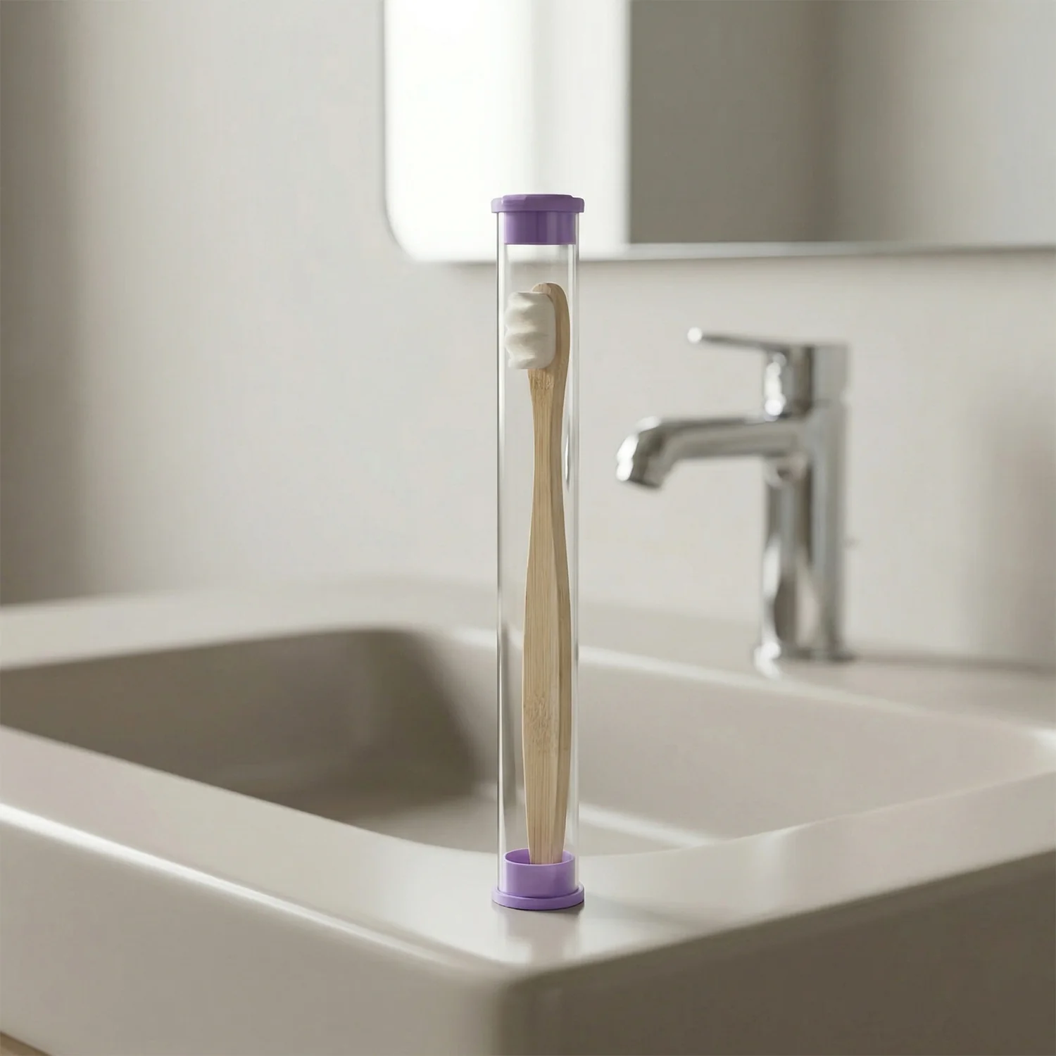 Natural Wooden Handle Tooth Cleaning Brush With Case (1 Pc) - Image 5