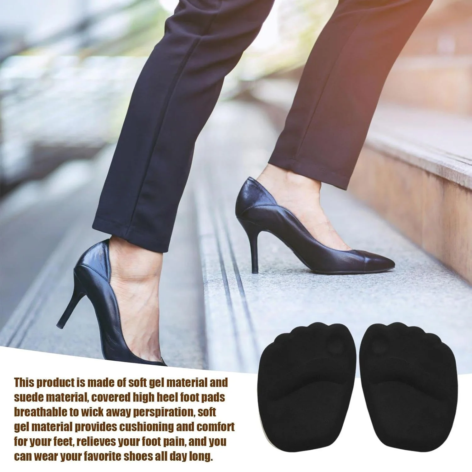 High Shoe Heel Cushion Inserts Non Slip Prevent Calluses Insole Pads (1 Pair) - Image 7
