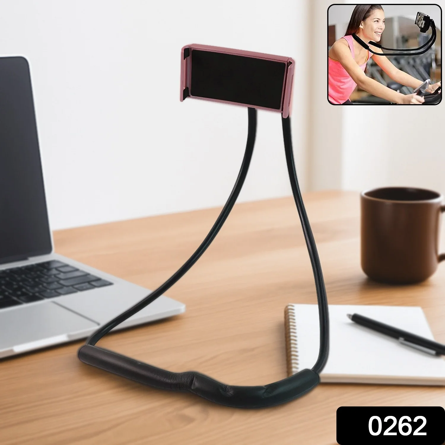 Neck Phone Holder & Desktop Lazy Stand - (1 Pc) - Image 2