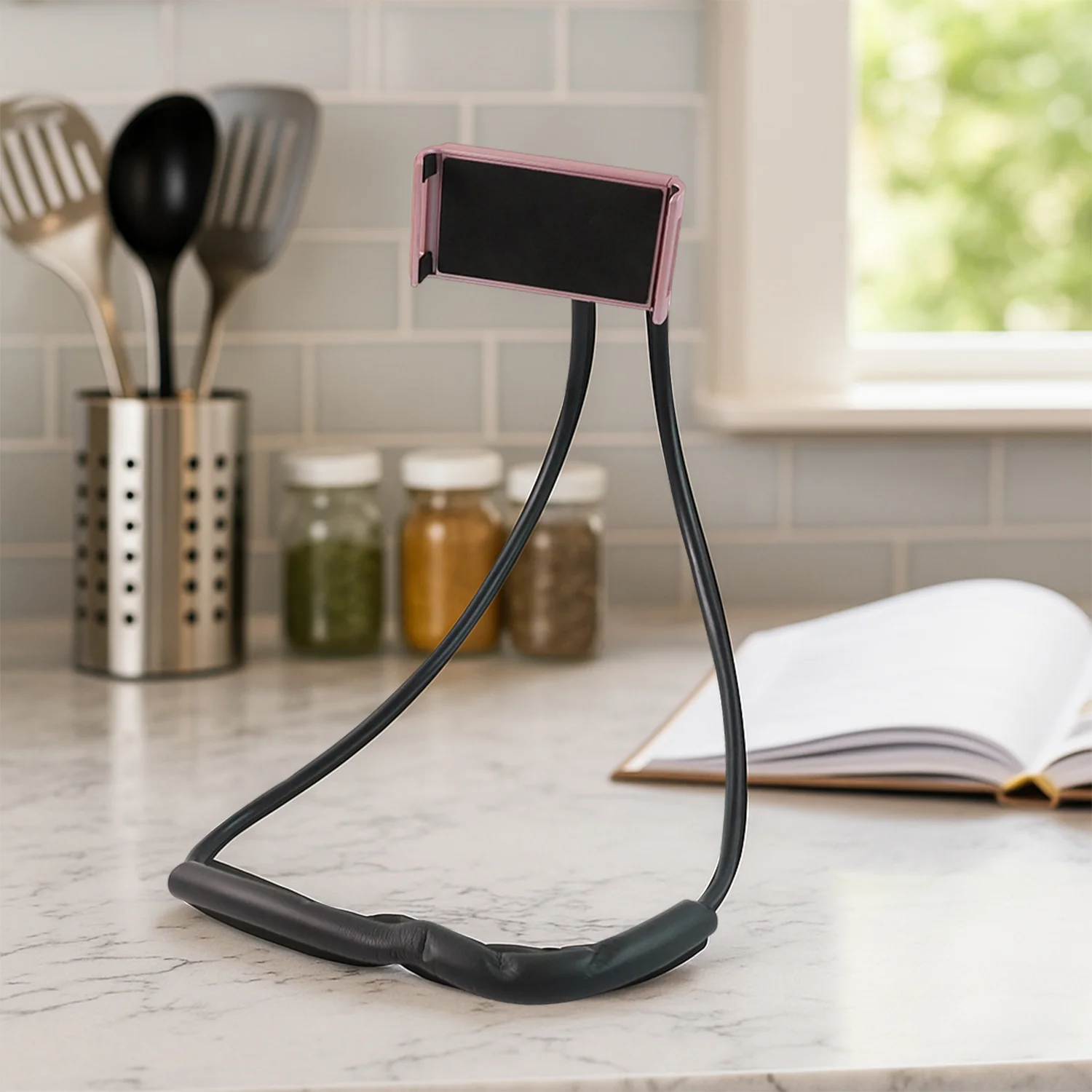 Neck Phone Holder & Desktop Lazy Stand - (1 Pc) - Image 3
