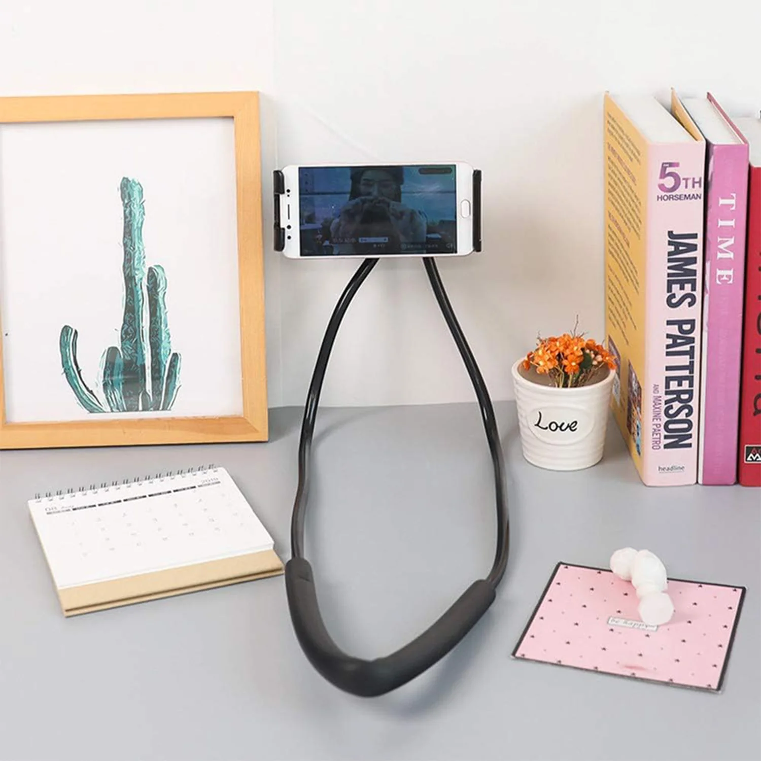 Neck Phone Holder & Desktop Lazy Stand - (1 Pc) - Image 4