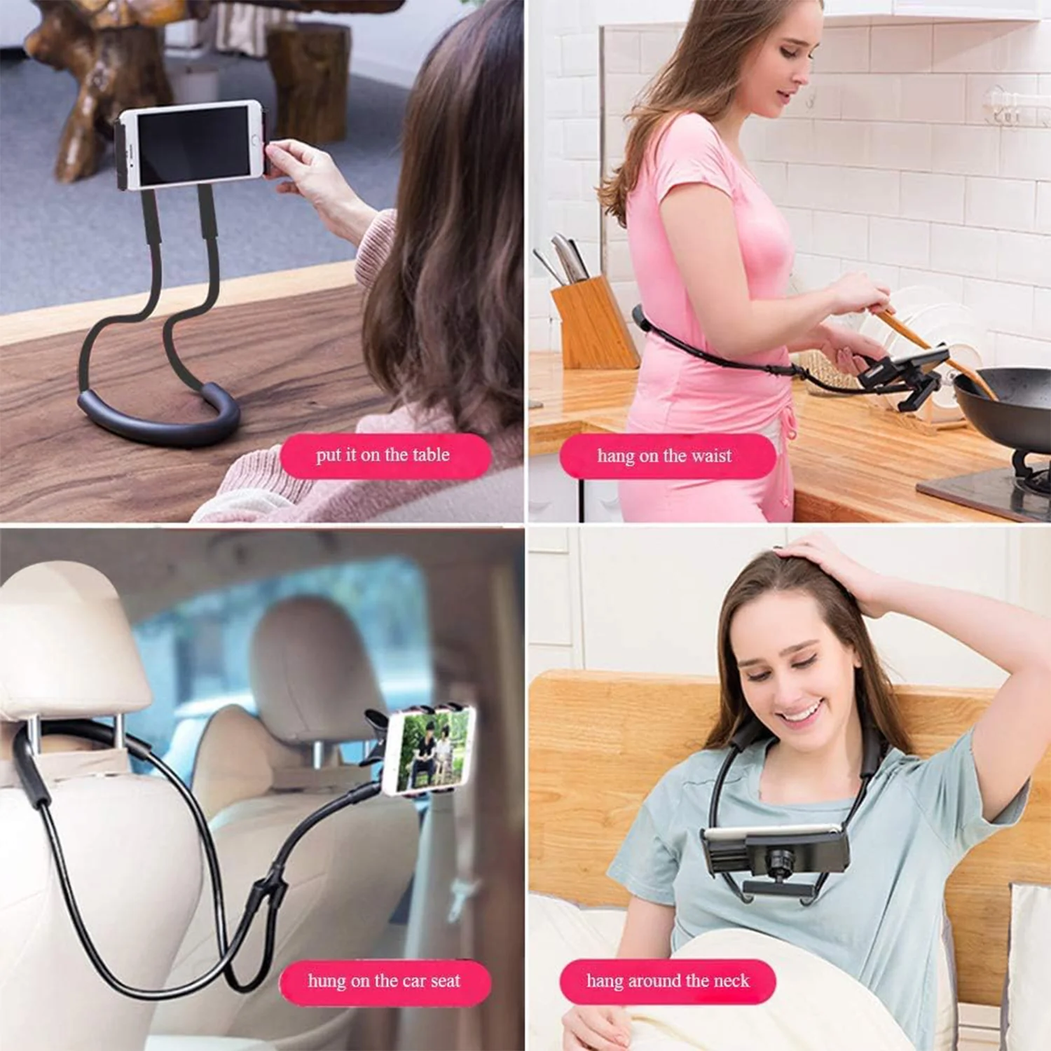 Neck Phone Holder & Desktop Lazy Stand - (1 Pc) - Image 6