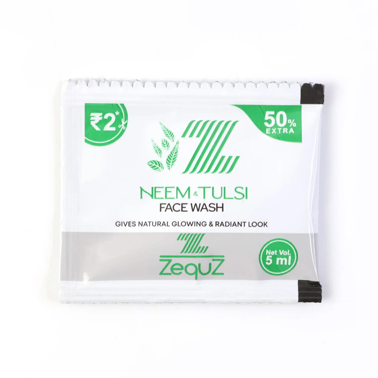 Zequz Neem & Tulsi Herbal Face Wash Sachet (5 ML / 1 Pc) - Image 5