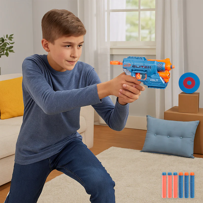 Nerf Elite 2.0 Volt Blaster Compact Foam Dart Gun with Light Beam & 6 Darts - Image 2