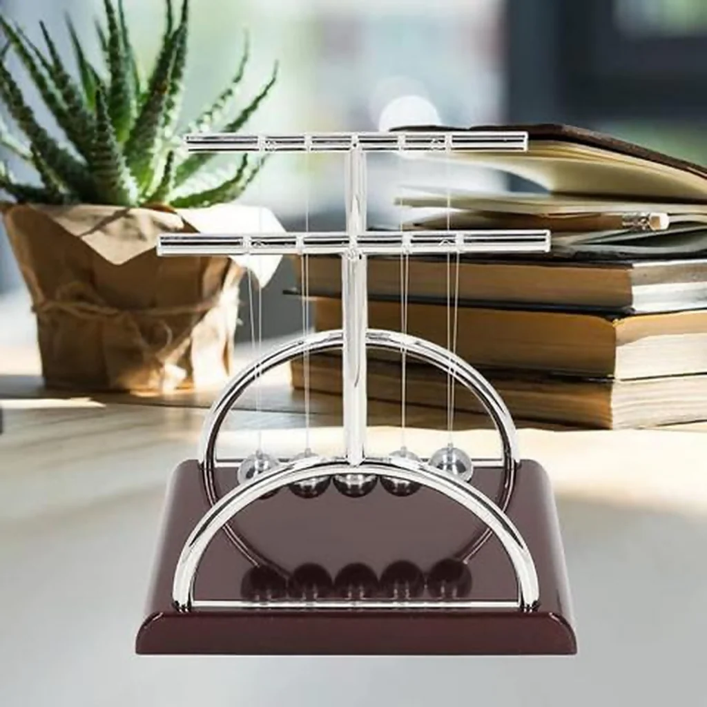 Newton Cradle Desk Toy with Metal Balls for Office Table Decoration - Image 2