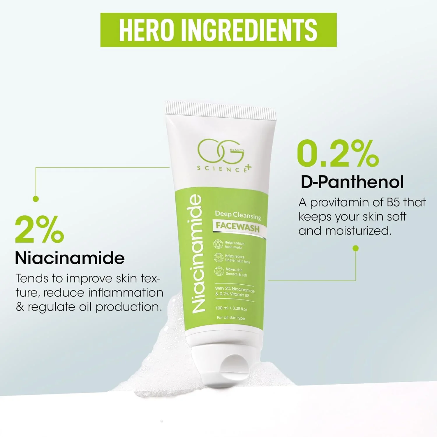 OG Beauty Niacinamide Deep Cleansing Facewash - (1 Pc / 100Ml) - Image 6