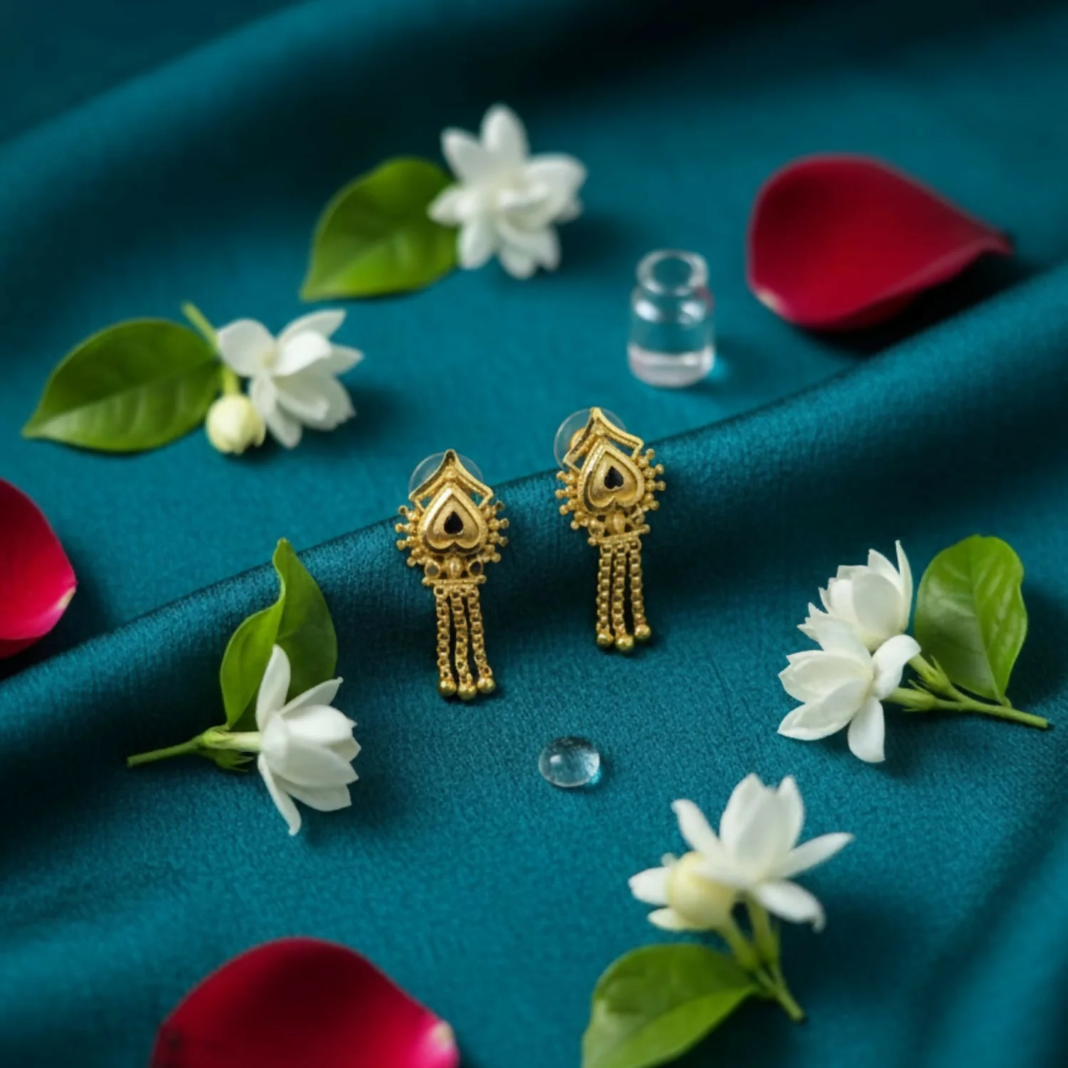 Nice 3 Line Golden Earrings for Women & Girls – Traditional Fancy Jewellery - Image 2
