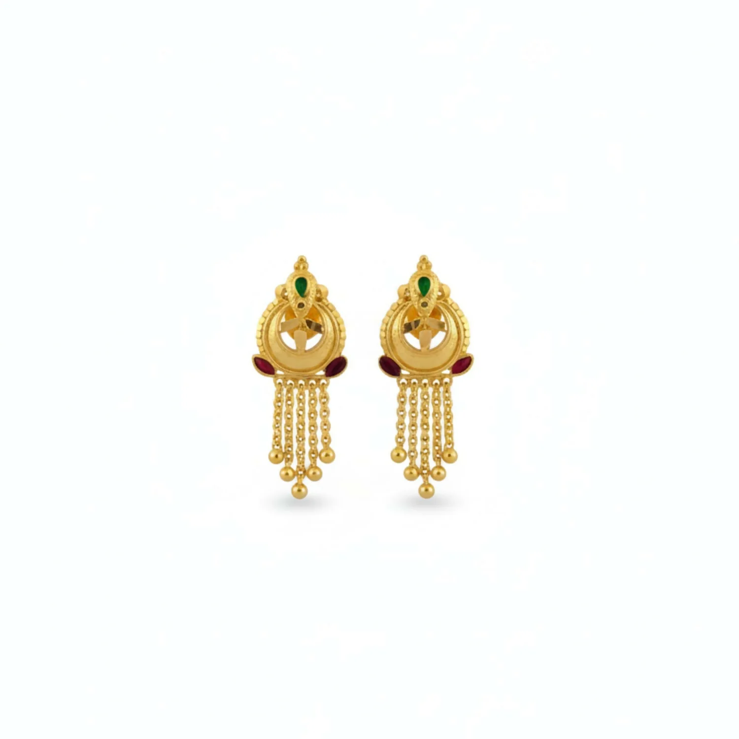 Nice 5 Line Golden Earrings for Women & Girls – Traditional Fancy Jewellery Gift - Image 4