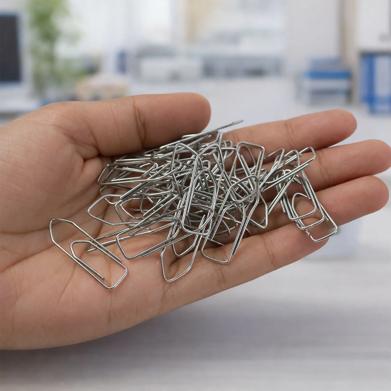 Nickel Plated Paper Clips Strong Metal Wire Clips for Office, School and Home Use (70 Pcs) - Image 3